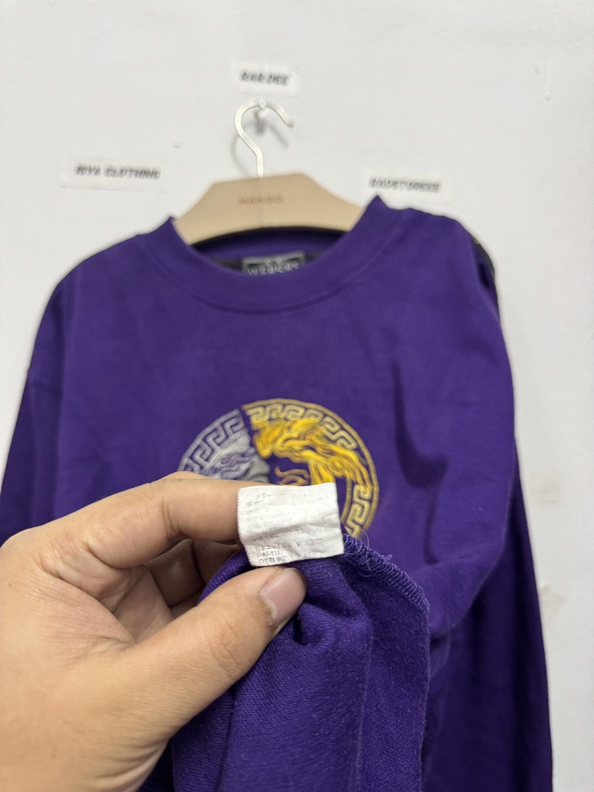 Versace Vintage Versace Embroidery Logo Sidetape Size US XXL / EU 58 / 5 - 6 Thumbnail