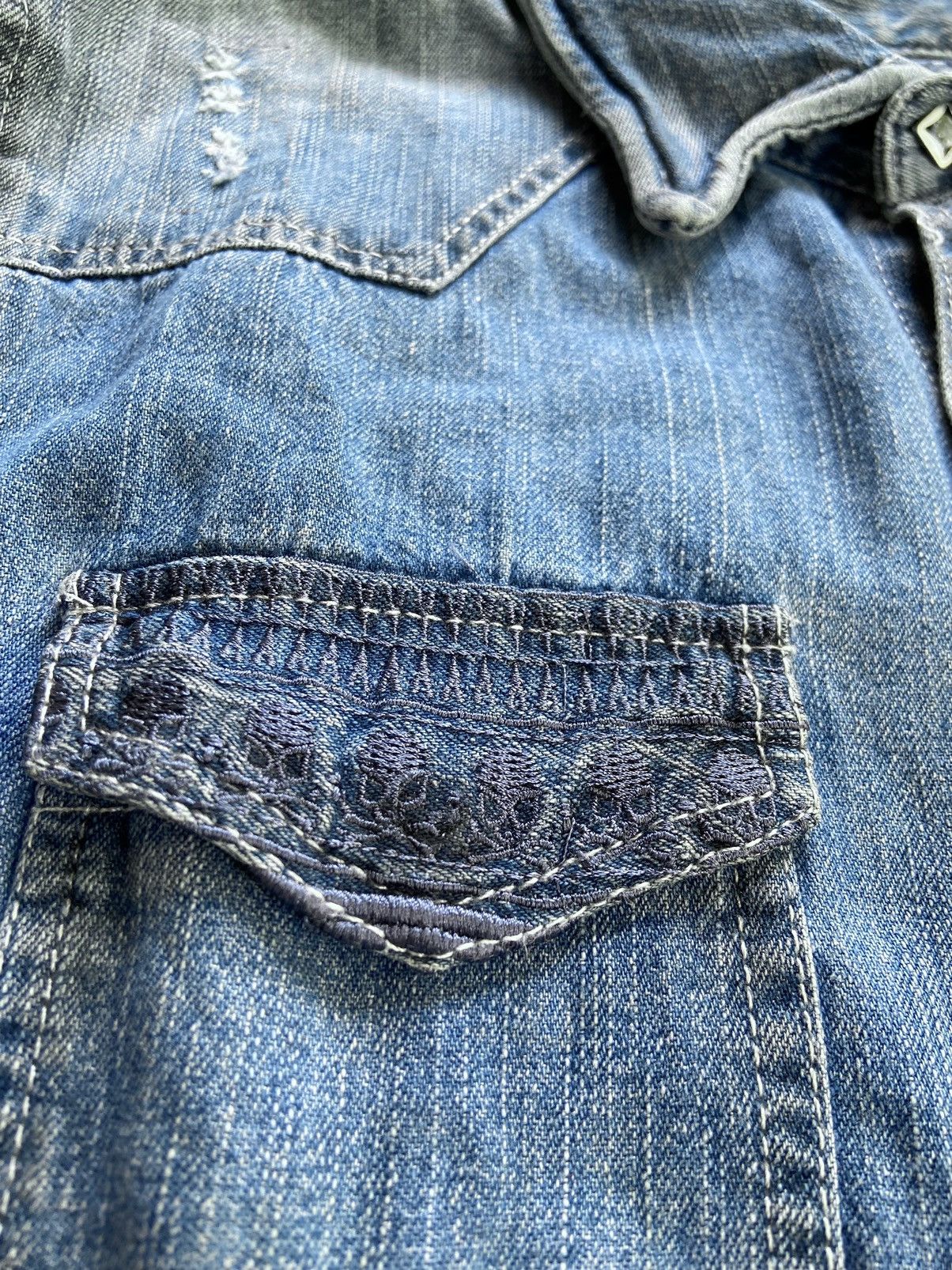 semanticdesign SEMANTIC DESIGN DISTRESSED SKULL BUTTON DOWN DENIM Size US S / EU 44-46 / 1 - 10 Thumbnail
