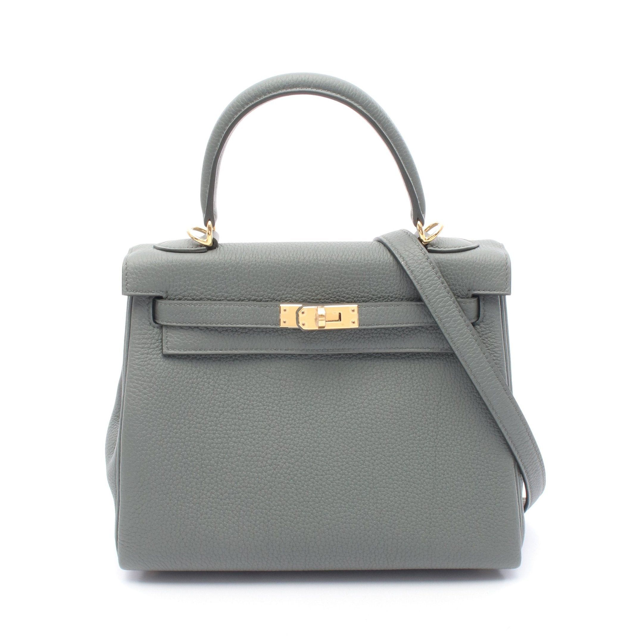 Hermes Hermes Kelly 25 Veil Amando Handbag Togo Gray Green Gold Hardware Inner Stitch K Stamp Size ONE SIZE - 1 Thumbnail