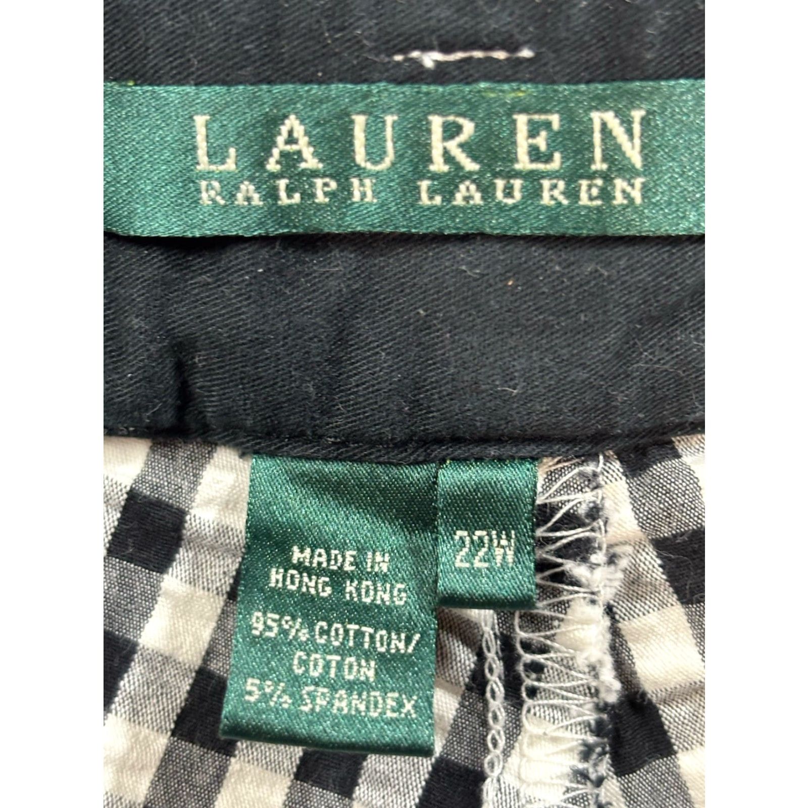 Ralph Lauren VINTAGE Lauren Ralph Lauren Crop Pants 22W Plus Black White Gingham Check Seersucker Womens Size 40" / US 18 - 6 Thumbnail