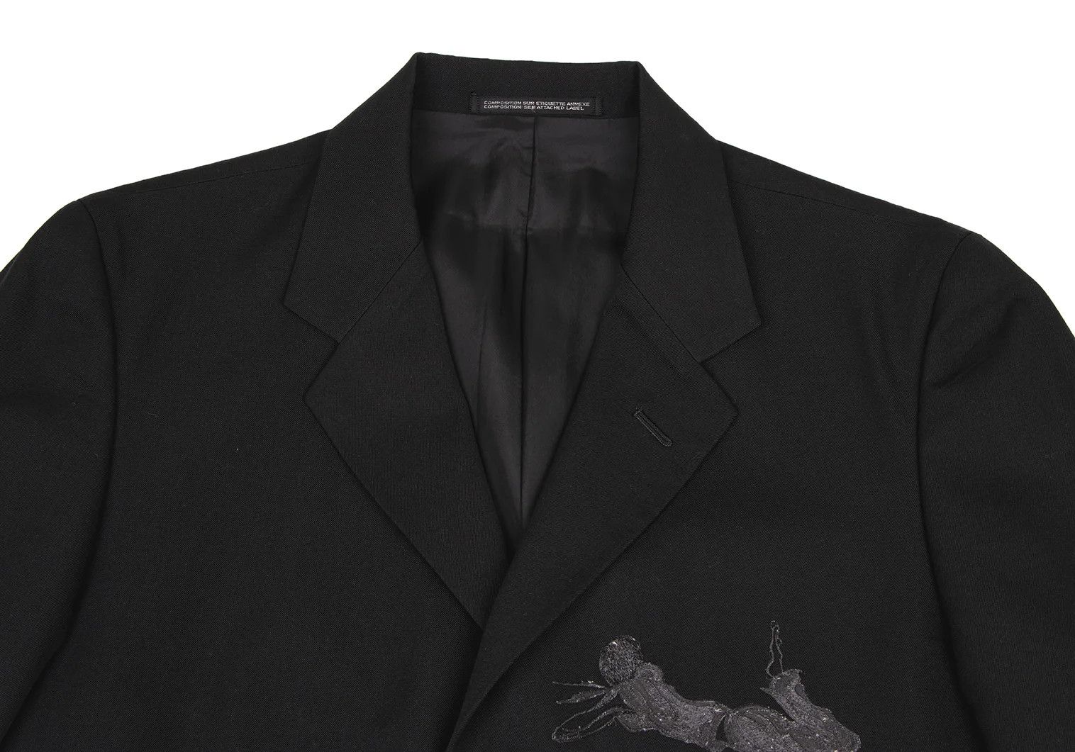 Yohji Yamamoto Yohji Yamamoto Wool Gabardine Embroidered Jacket Size US M / EU 48-50 / 2 - 5 Thumbnail