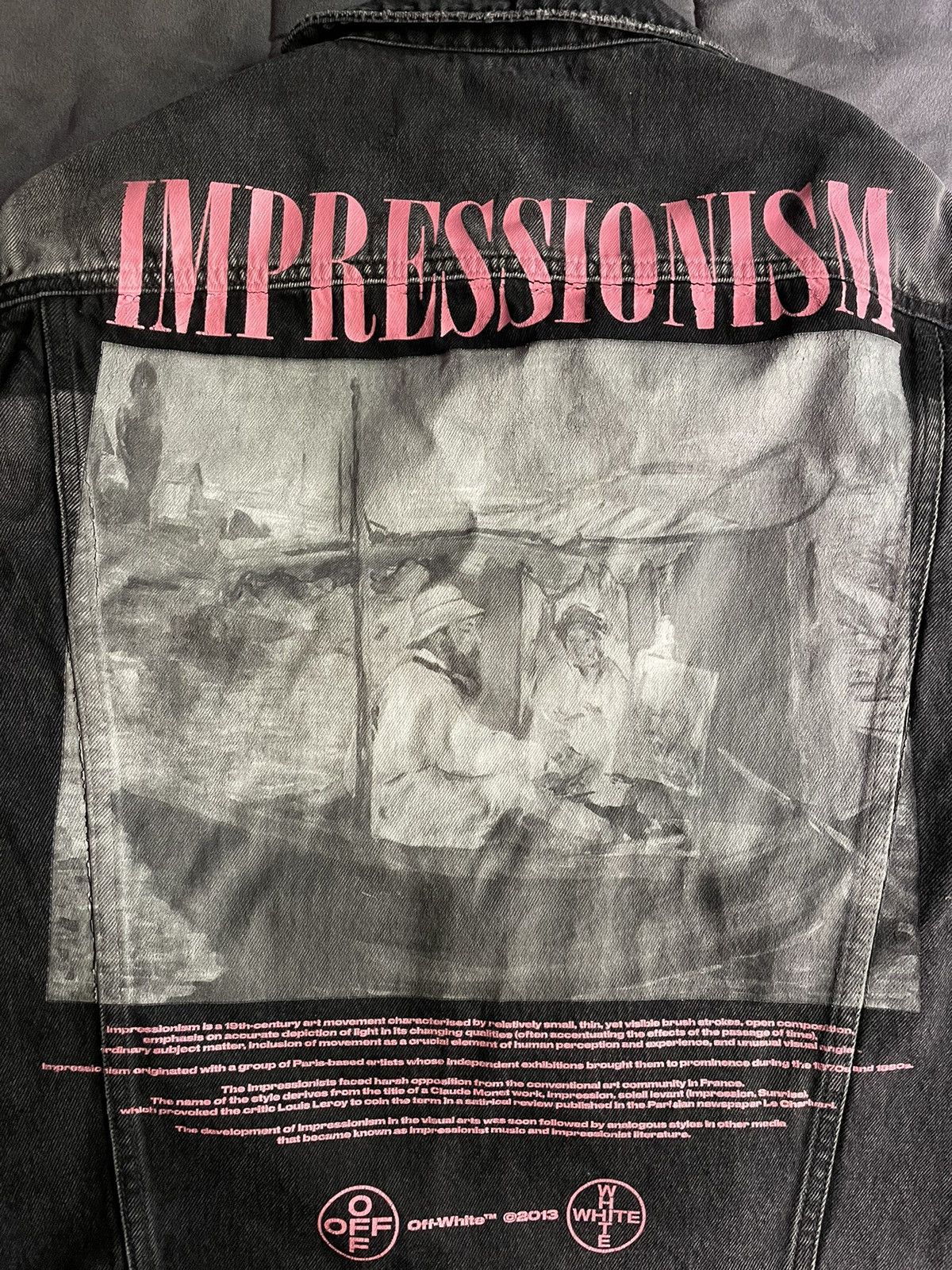 Off-White Off-White Impressionism Grey Pink Denim Jacket