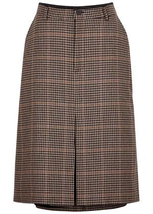 Balenciaga o1y0625 Midi Skirt in Brown/Black Size 28" / US 6 / IT 42 - 1 Thumbnail