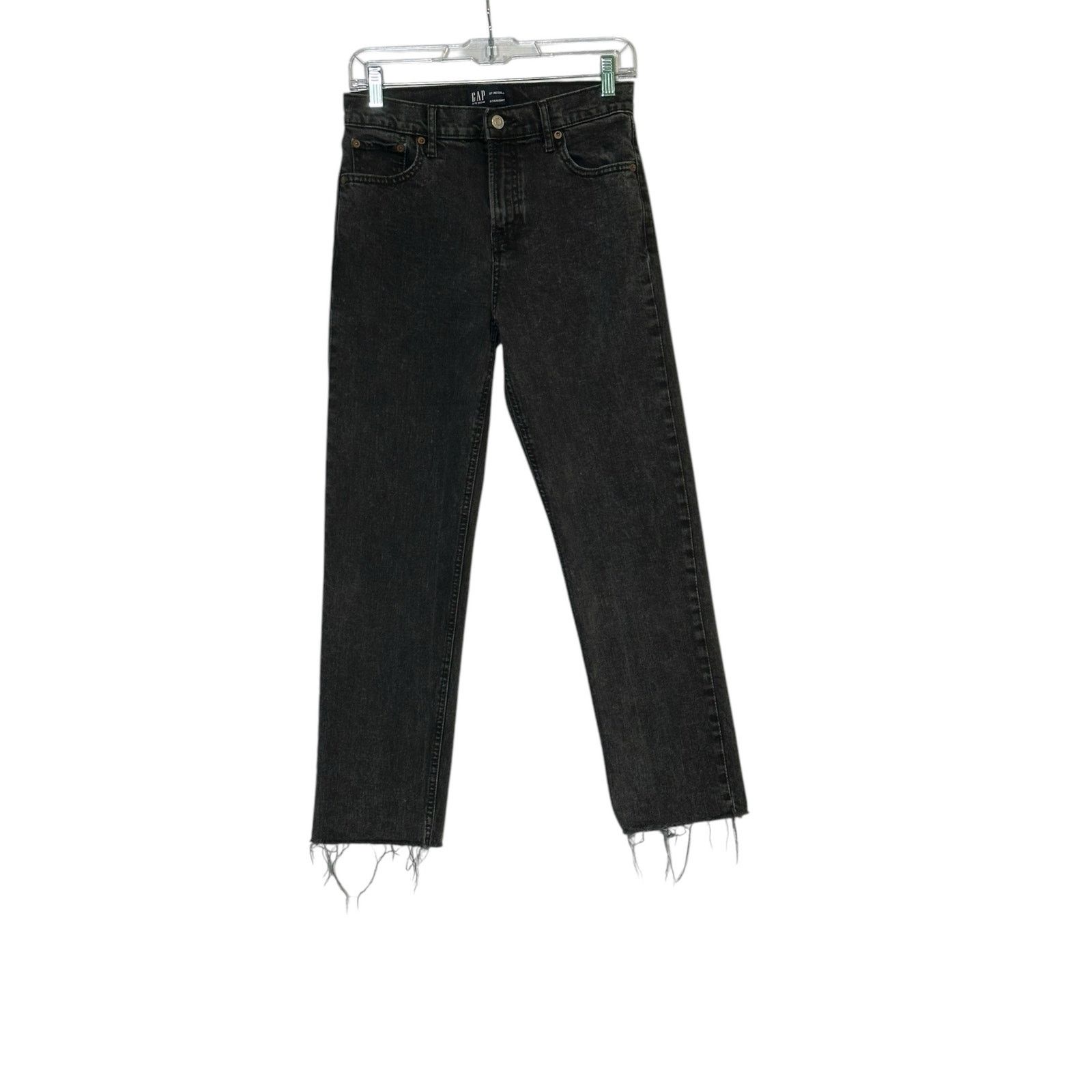 Gap Gap black regular fit straight high rise ankle jeans size 27 Size 28" / US 6 / IT 42 - 6 Thumbnail