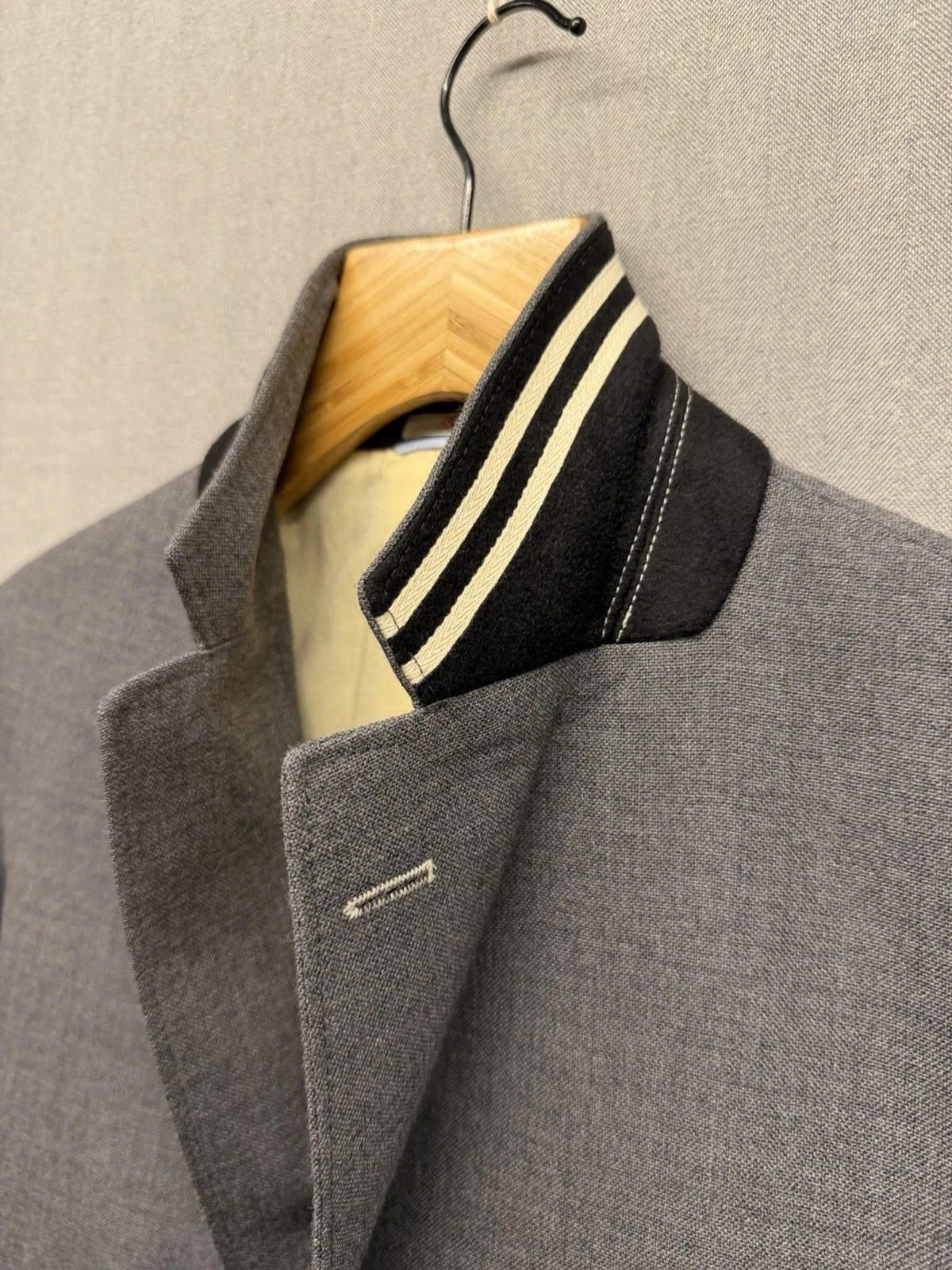 Rowing Blazers Gant Rugger Dark Gray Hopsack Sport Coat Wool Blazer Size 50R - 6 Thumbnail