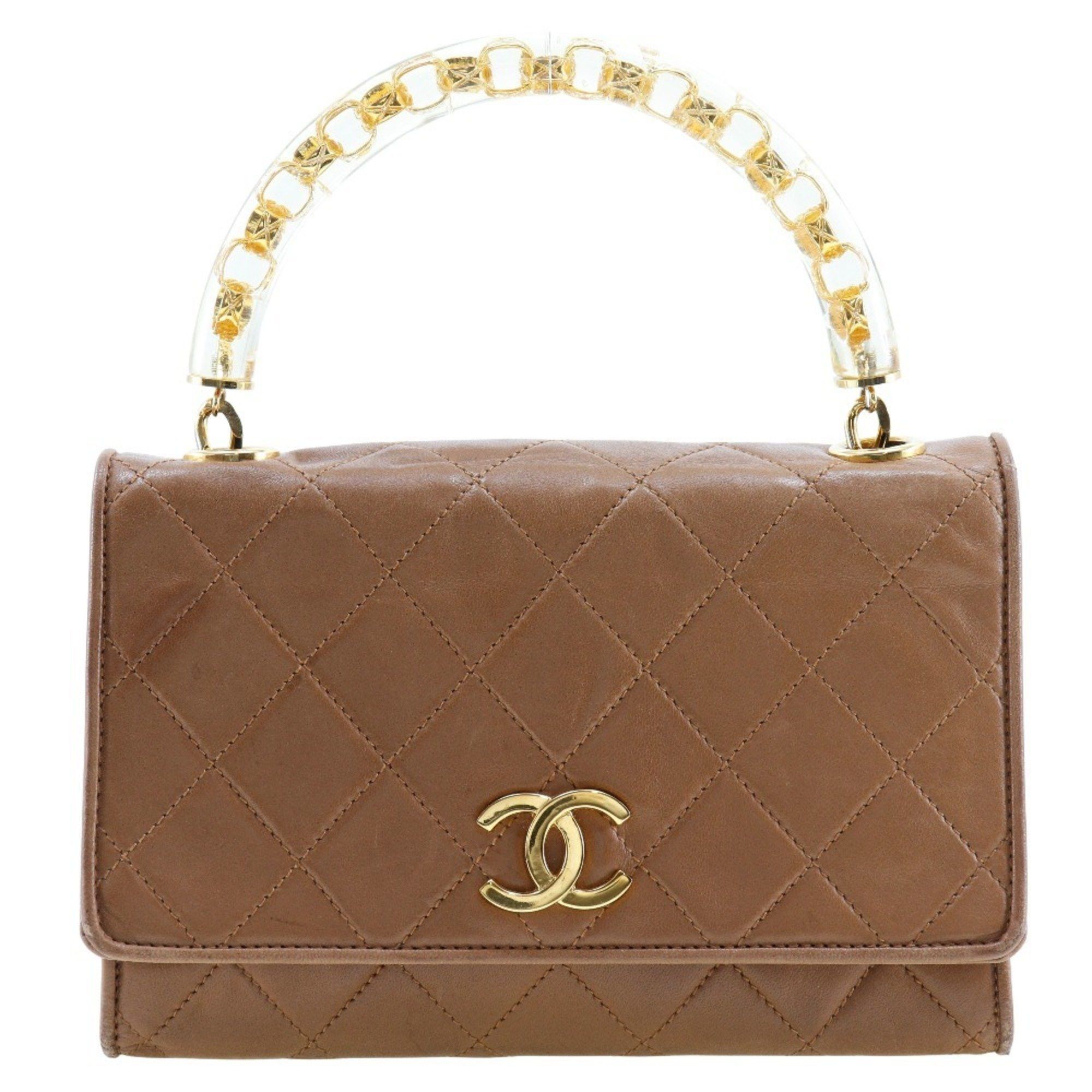 Chanel CHANEL Matelasse Handbag Plastic Handle Lambskin Beige Type Women's Size ONE SIZE - 1 Thumbnail