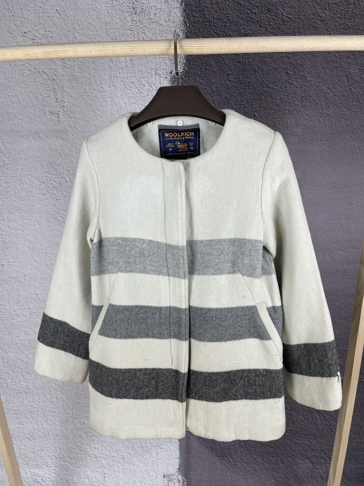 Woolrich Woolen Mills Woolrich Archive pattern Woolen Mills striped coat jacket Size XS / US 0-2 / IT 36-38 - 2 Thumbnail