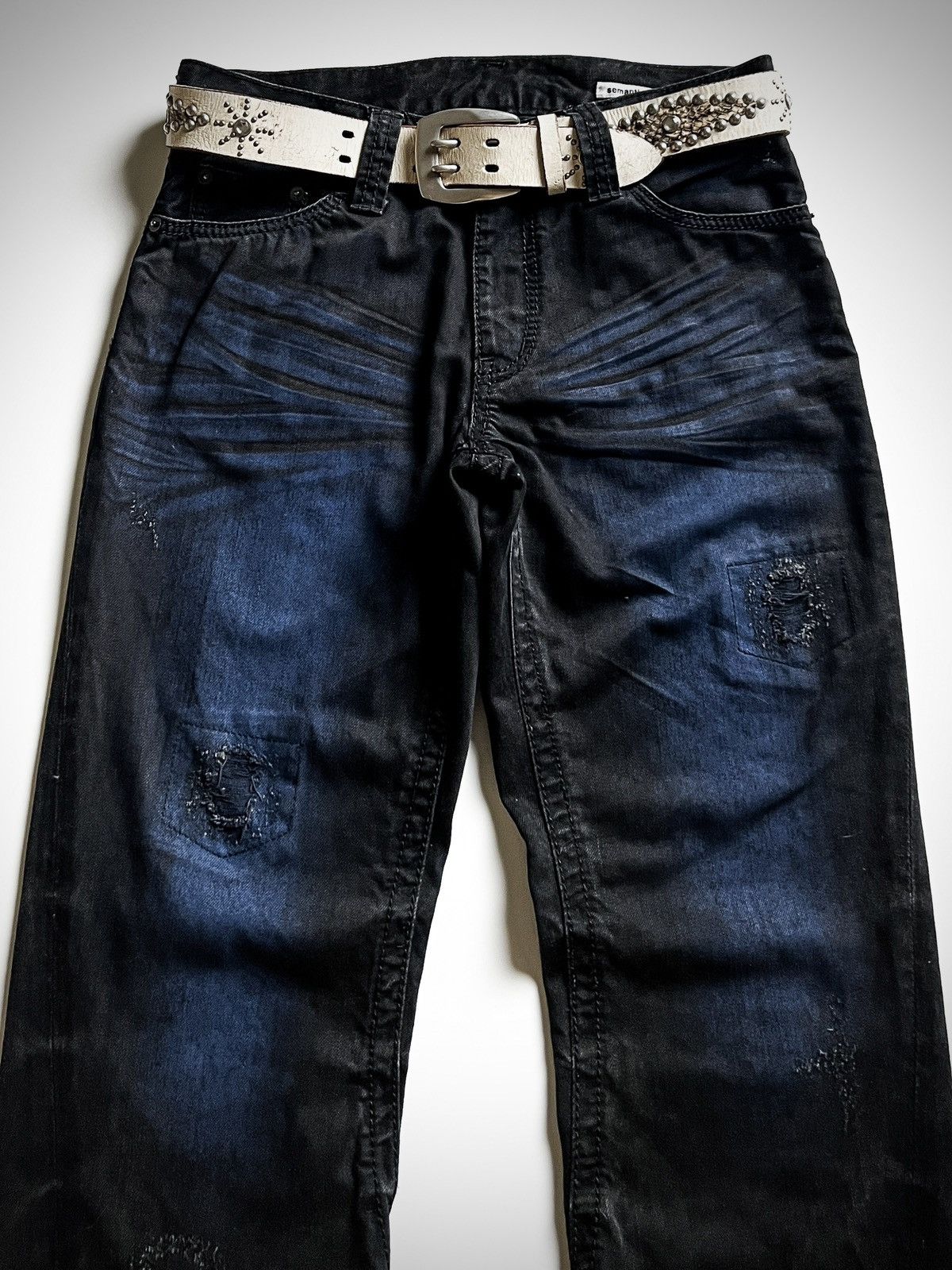 semanticdesign Semantic Design Distressed Flare Jeans SD Bandana Pocket y2k Size US 32 / EU 48 - 6 Thumbnail