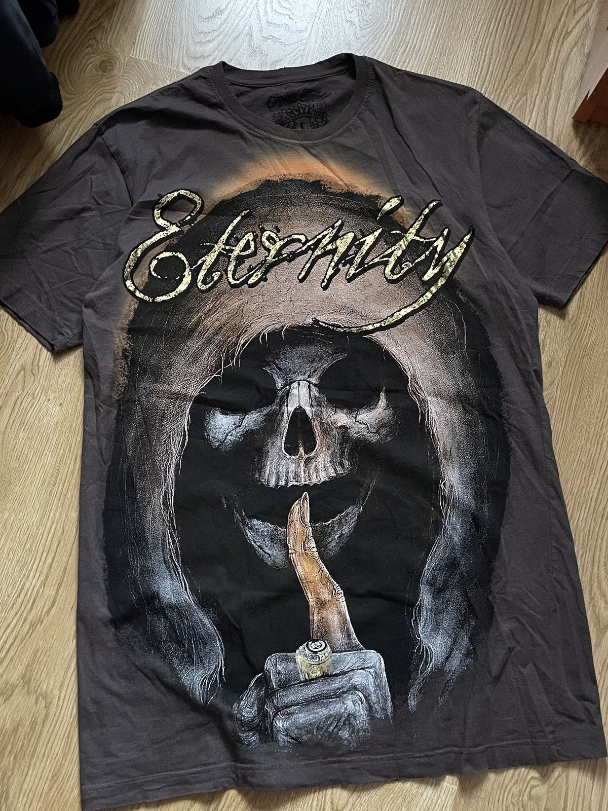 Affliction Y2K Vintage Crazy Affliction Style All Over Print Skull Tee Size US L / EU 52-54 / 3 - 3 Thumbnail