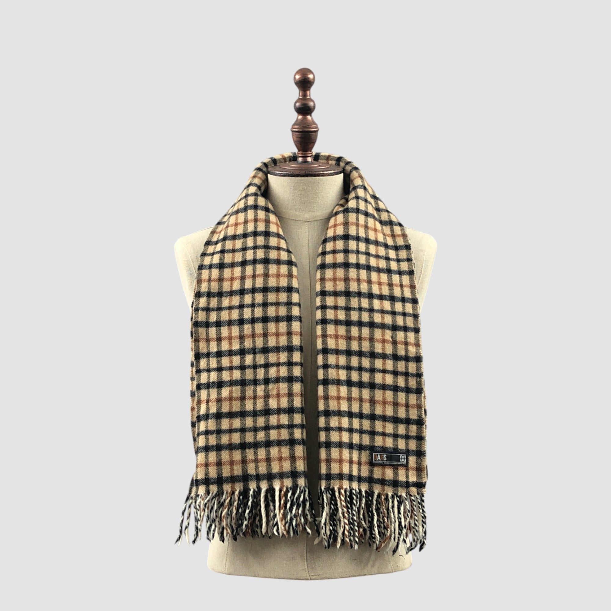 Vintage DAKS Scarf Muffler Wool Shawls Babushka Scarves