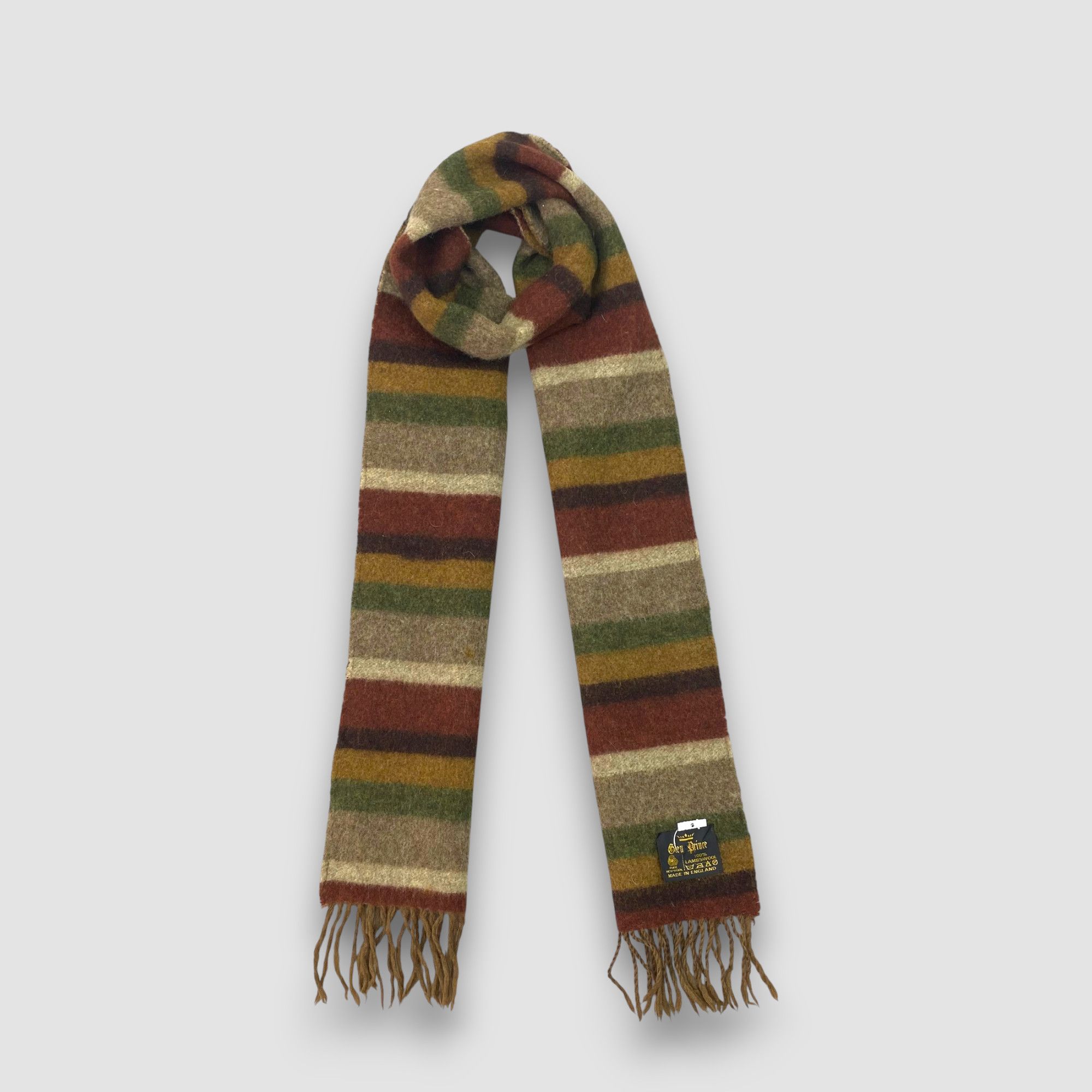 Japanese Brand Vintage Glen Prince Scarf Muffler Wool Fringe Scarves Size ONE SIZE - 1 Thumbnail