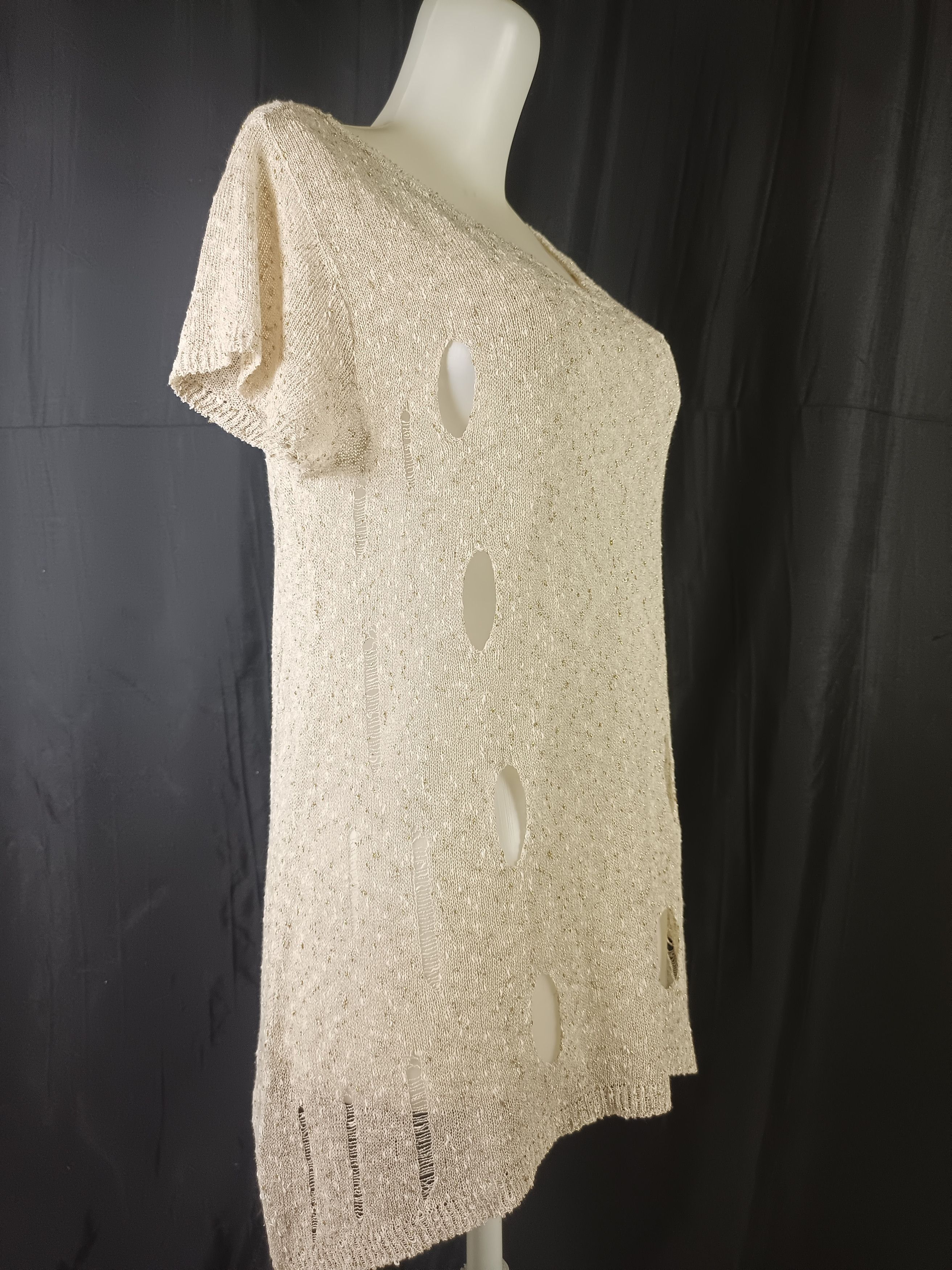 Japanese Brand JOINUS Distressed Glittery Knited Top Size XL / US 12-14 / IT 48-50 - 21 Thumbnail