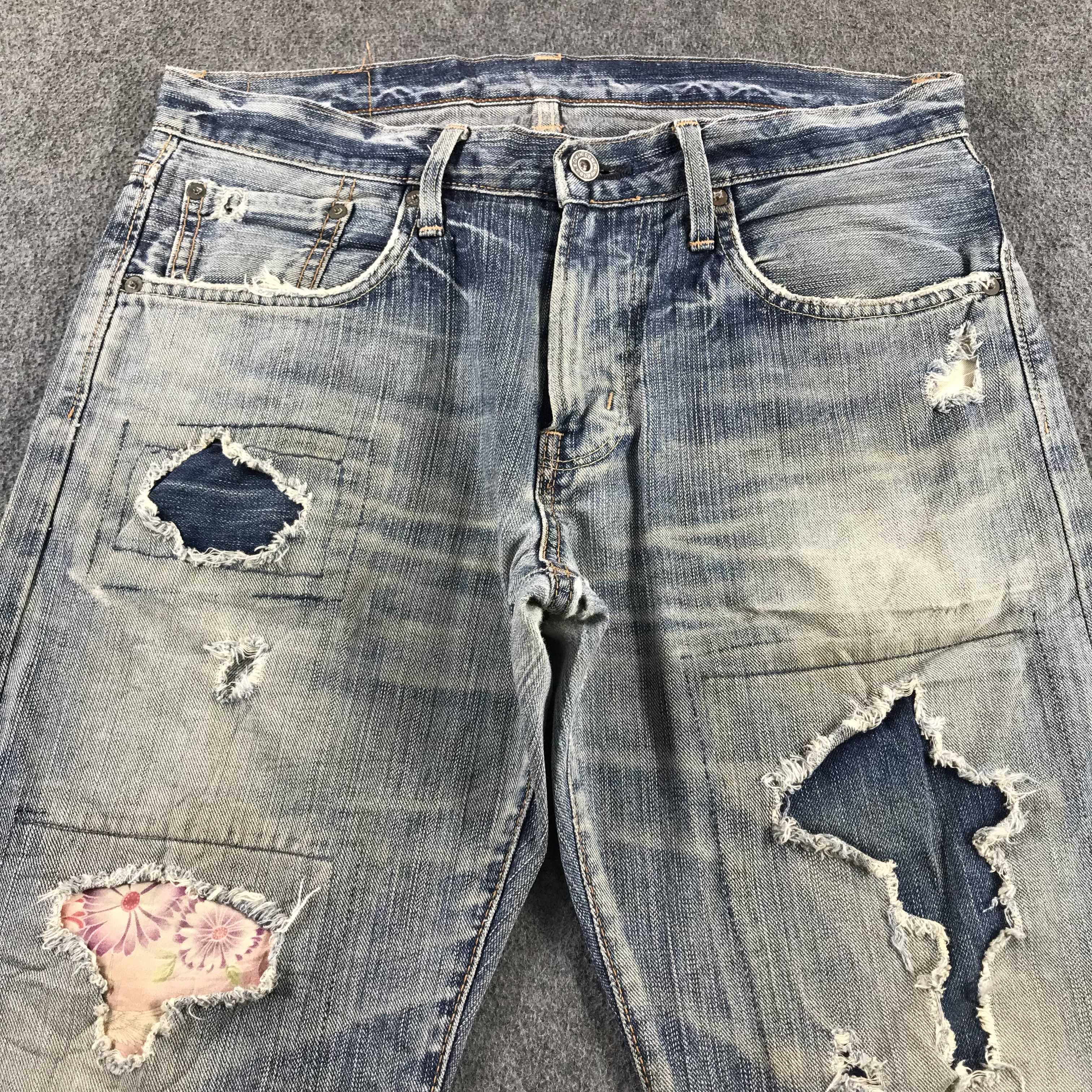 Edwin Vintage Edwin Jeans Back Buckle Patchwork Denim KJ3401 Size US 32 / EU 48 - 3 Thumbnail