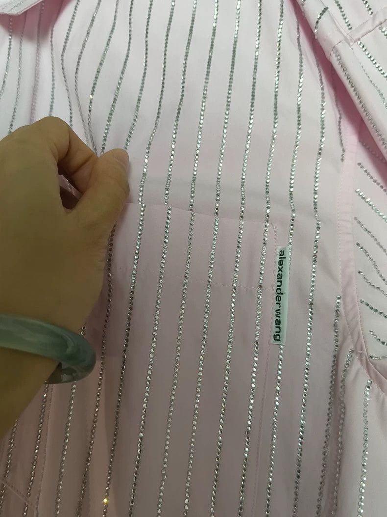 Alexander Wang Alexander Wang Crystal Embellished Shirt- Size S / US 4 / IT 40 - 2 Thumbnail