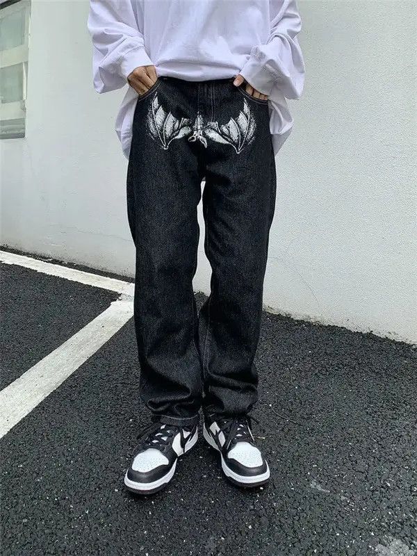 Jean × Vintage Streetwear Head Design Baggy Jeans Size US 32 / EU 48 - 4 Thumbnail