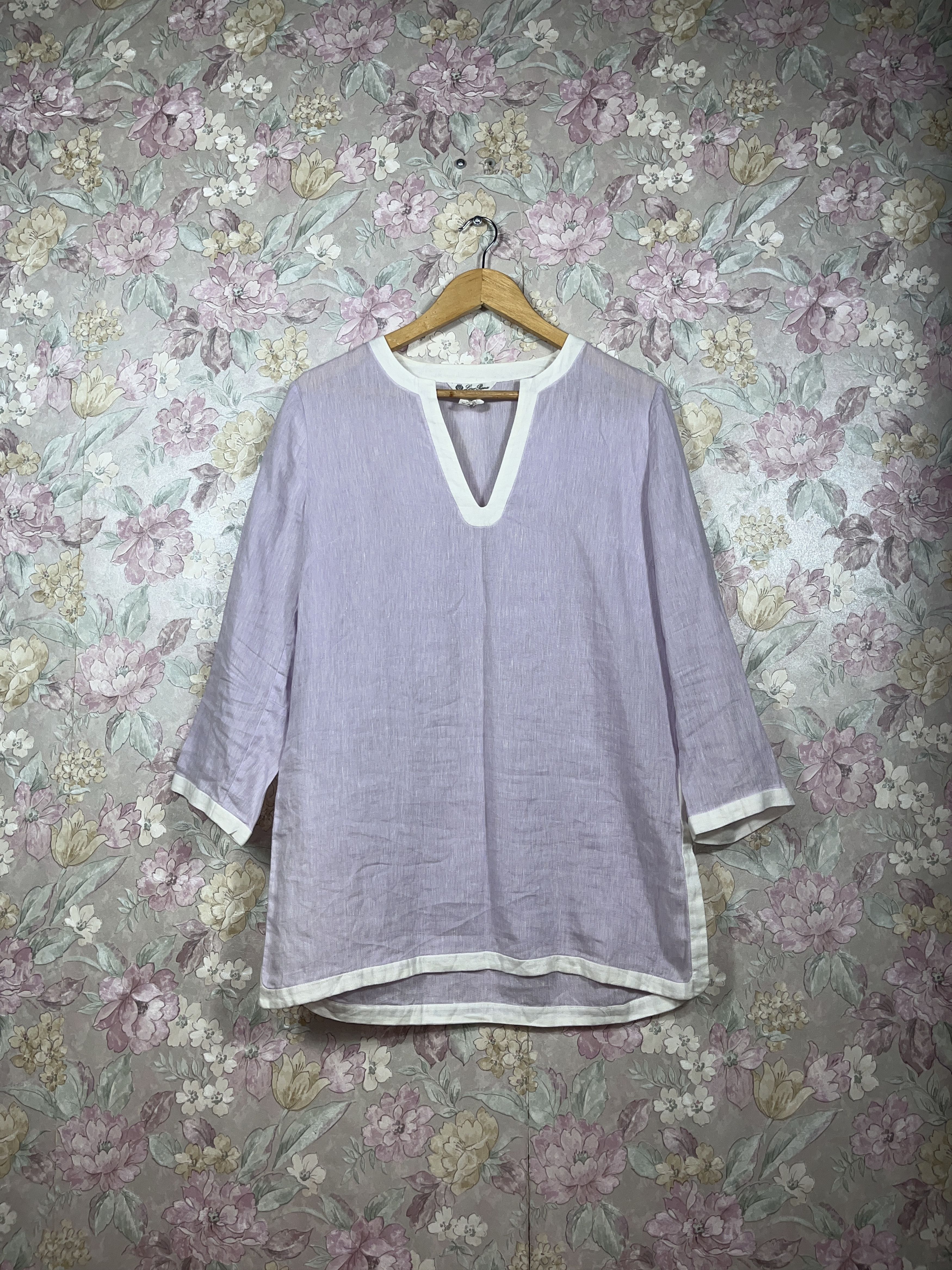 Loro Piana Loro Piana 100% Linen Lavander Pink Shirt tunic Blouse Size M / US 6-8 / IT 42-44 - 1 Thumbnail