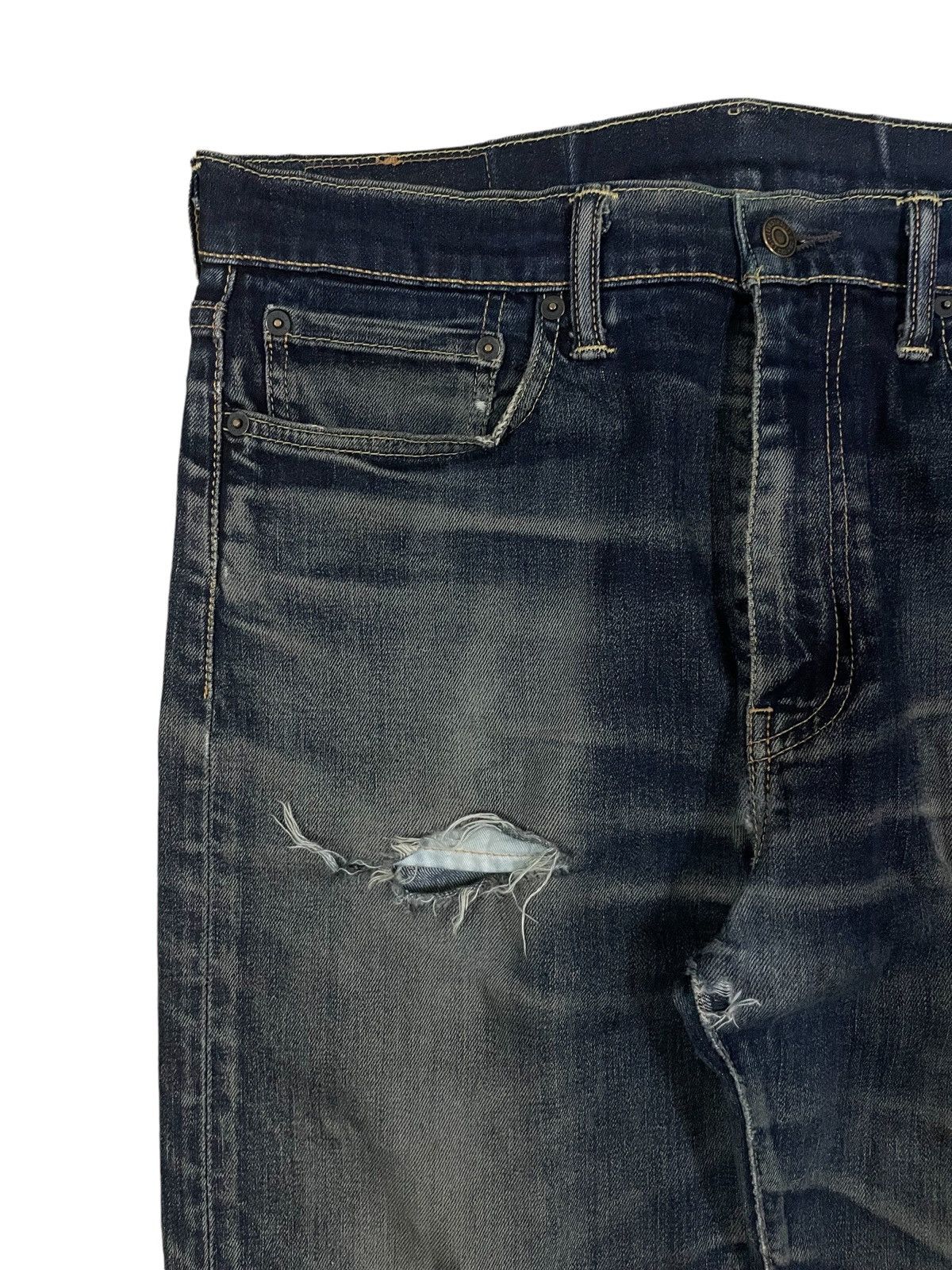 Levi's Vintage Levi’s 502 Stone Wash Straight Cut Ripped Jeans #273 Size US 33 - 3 Thumbnail