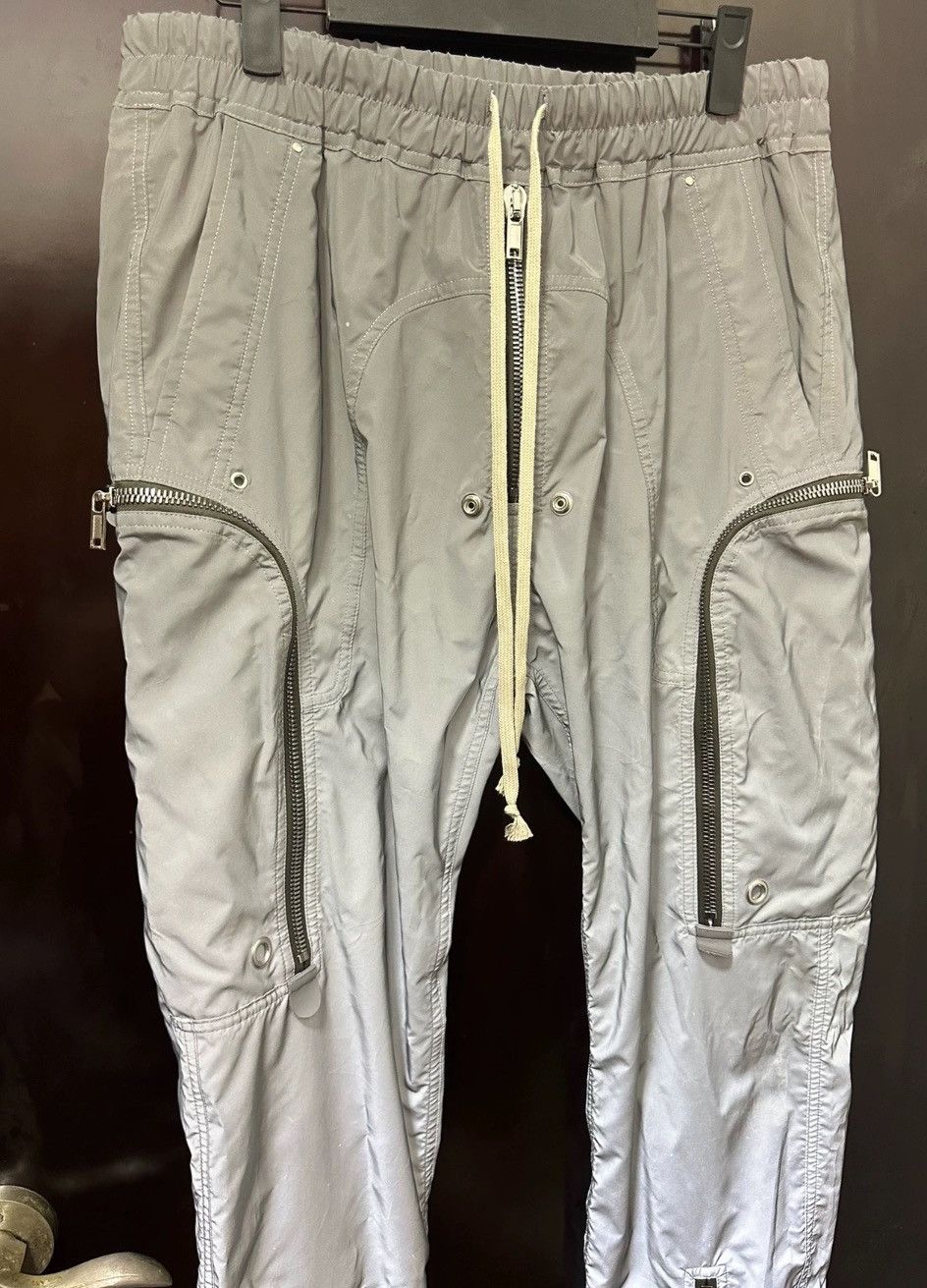 image of Rick Owens Rickowens Main Line Five Zipper Metal Bomb Pants in Grey, Men's (Size 42)