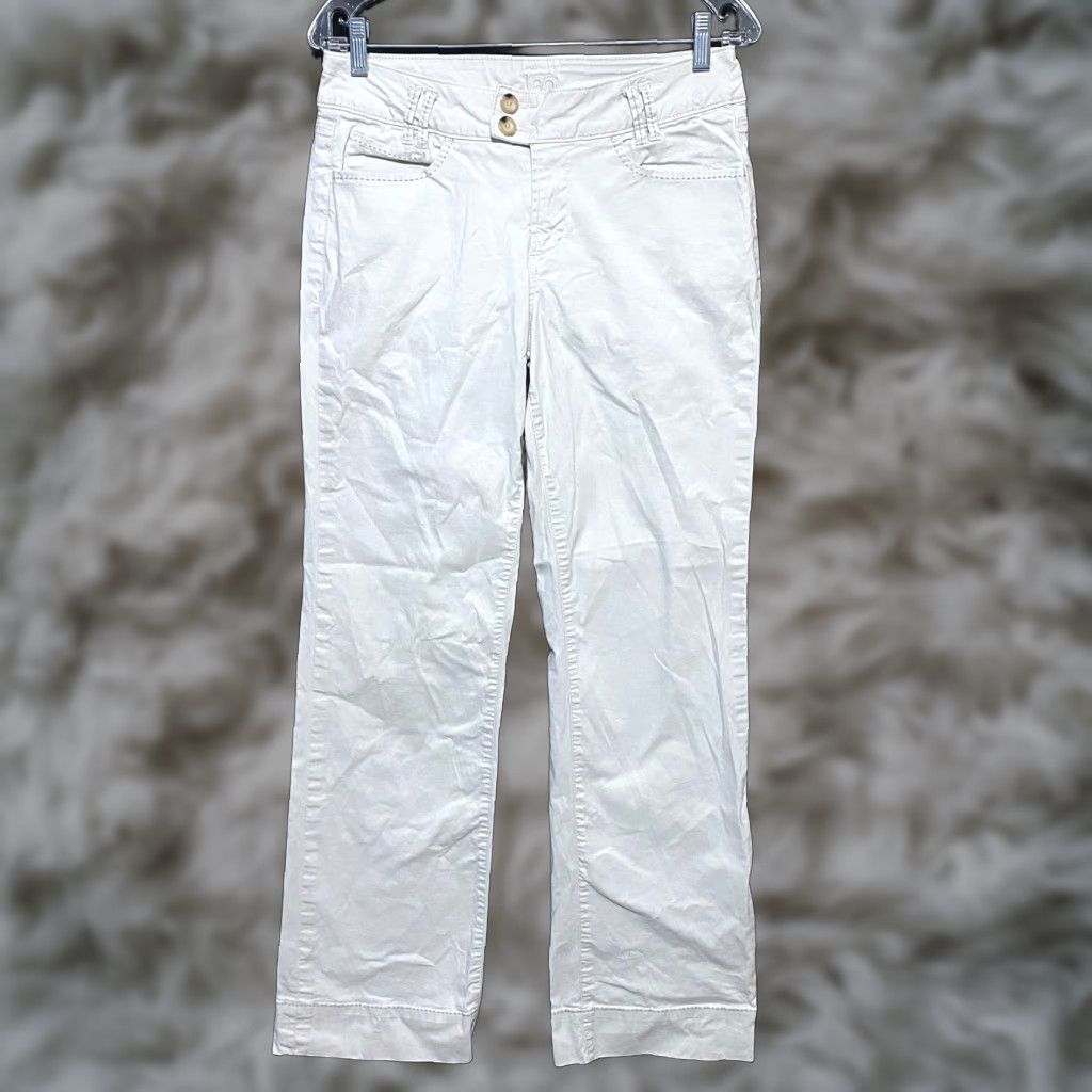 AG Jeans VINTAGE Jag Jeans Chino Pants Womens 8 Khakis Stretch Straight Leg Flap Button Pockets Cream 8 Womens Jeans Pants Size 30" / US 8 / IT 44 - 1 Thumbnail