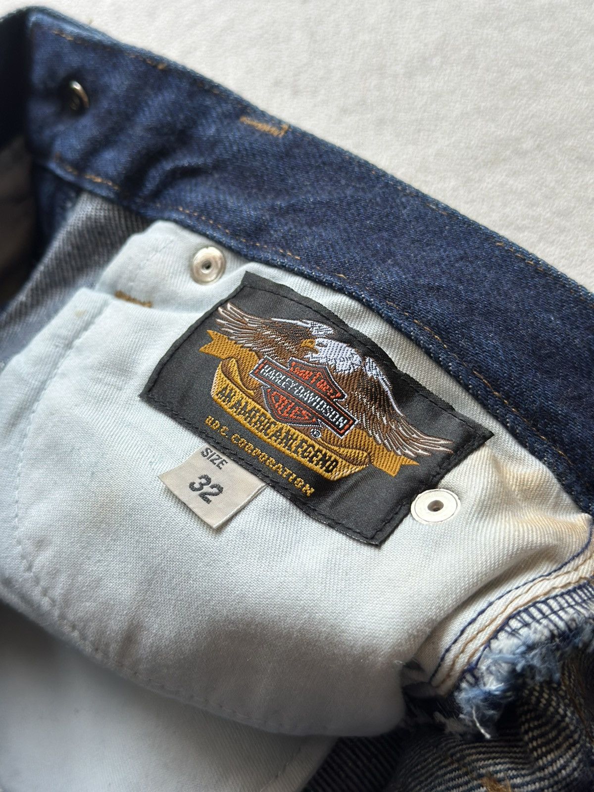 Harley Davidson VINTAGE X HARLEY DAVIDSON FLARE HEAVY HAIRY DENIM Size US 29 - 3 Thumbnail