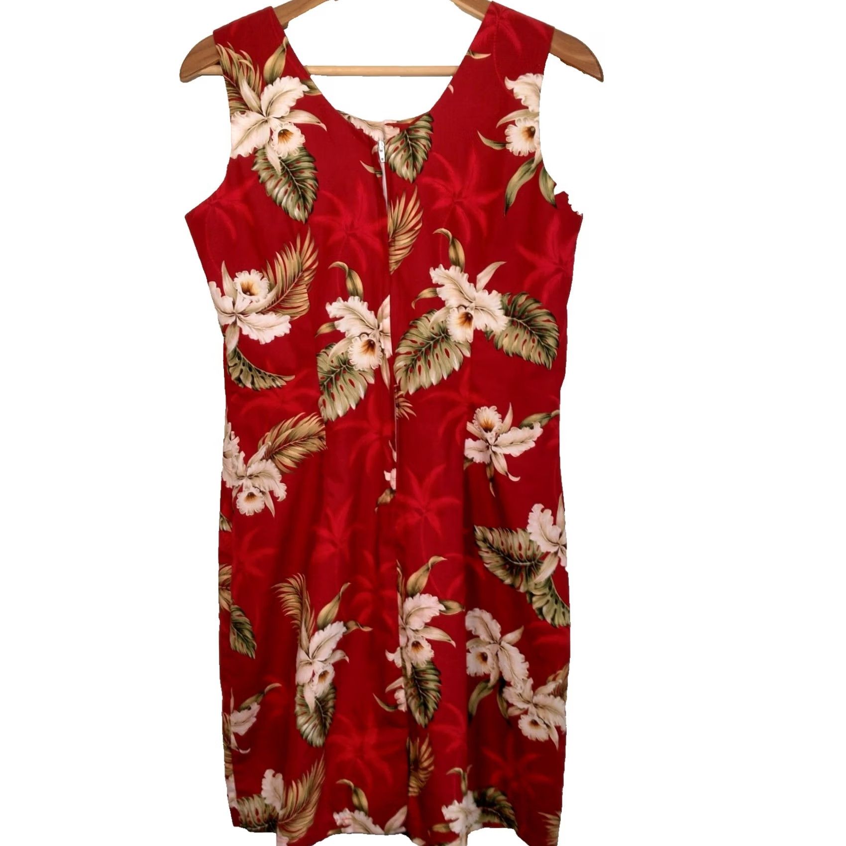 Vintage VINTAGE Ky's Dress Womens L Red Hawaiian Print Large White Floral Tropical Aloha Sundress Size L / US 10 / IT 46 - 2 Thumbnail