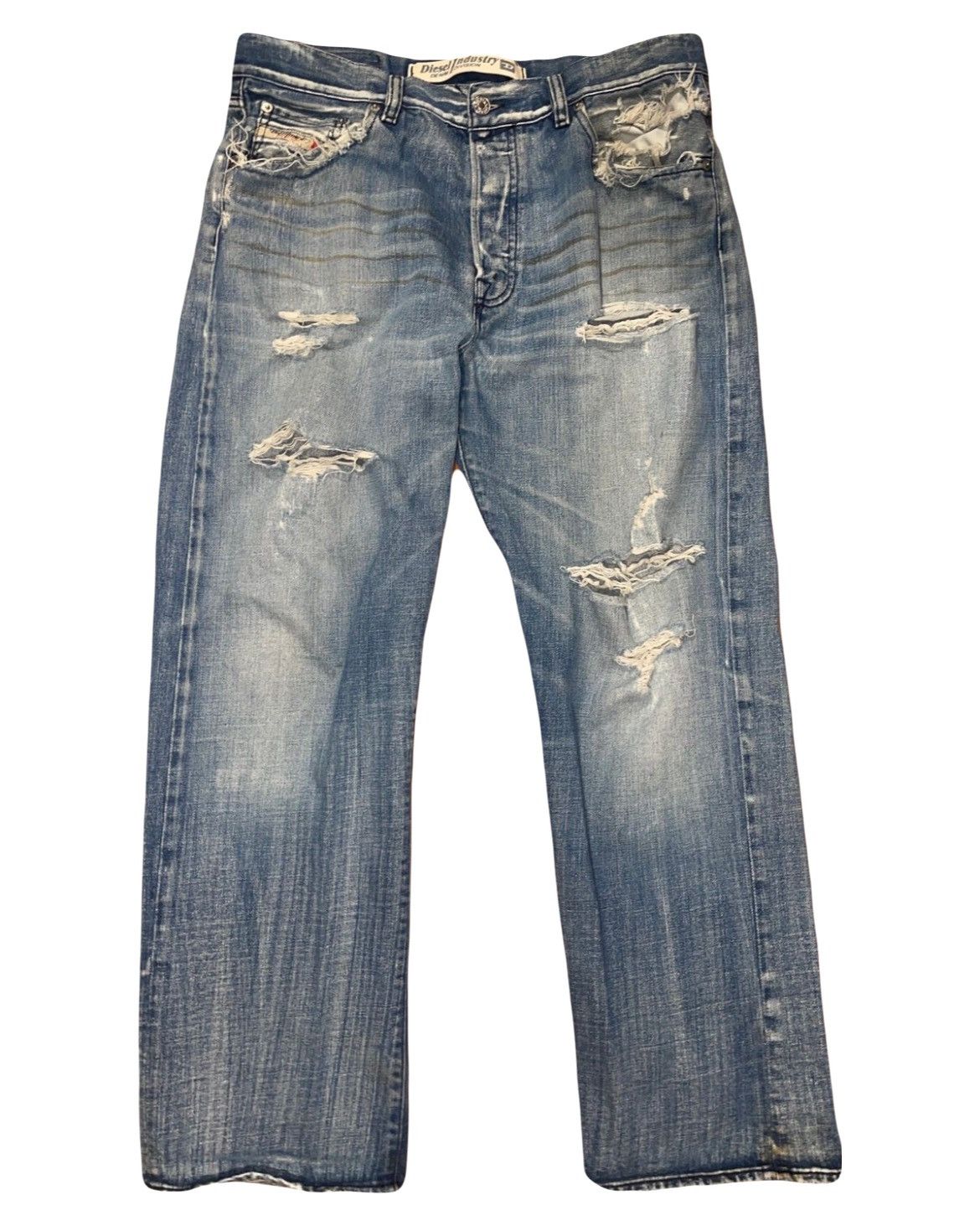 image of Distressed Diesel Industry Kratt Jeans Made In Italy in Blue, Men's (Size 36)