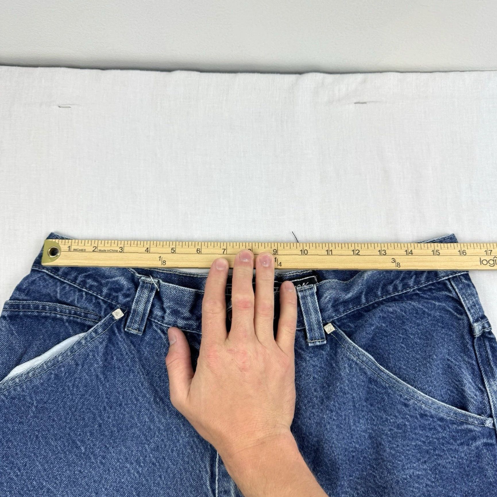 Vintage VINTAGE Zen Jeans Adults 36x29 Blue Denim Wide-Leg Grunge Hip Hop 90s Punk Y2K Mens Zip Closure Size US 36 / EU 52 - 6 Thumbnail
