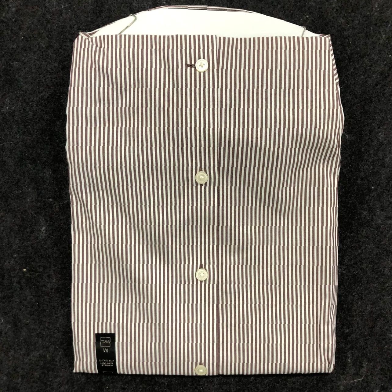 BANANA REPUBLIC Athletic Fit Dress Shirt Men's Size M Brown Striped Long  Sleeve Wrinkle Resistant - threedaughtersproperties.com