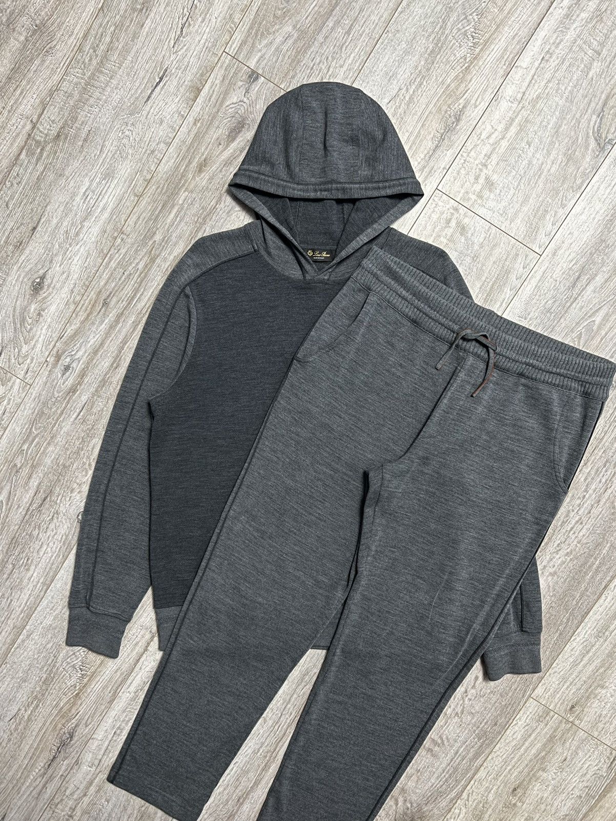 Loro Piana LORO PIANA Sweatsuit Virgin Wool Track Hoodie/Pants Size US L / EU 52-54 / 3 - 1 Thumbnail