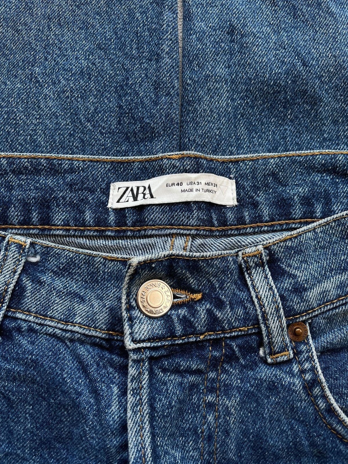 Zara Zara Jeans Regular Blue Buttonfly Size US 32 / EU 48 - 3 Thumbnail
