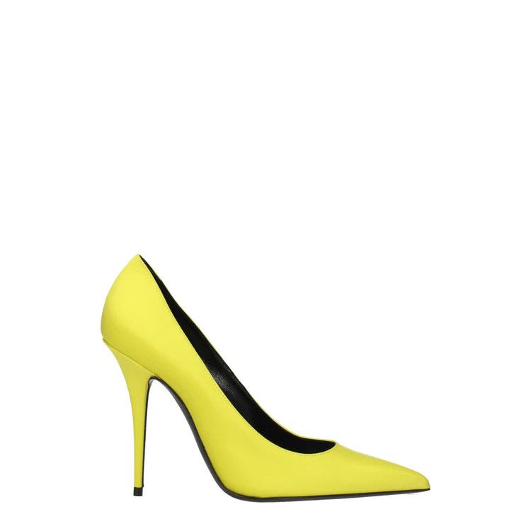 Saint Laurent Paris o1b1hav111224 Instnct 110 Crepe Narcissus Pumps in Yellow Size US 5 / IT 35 - 1 Thumbnail