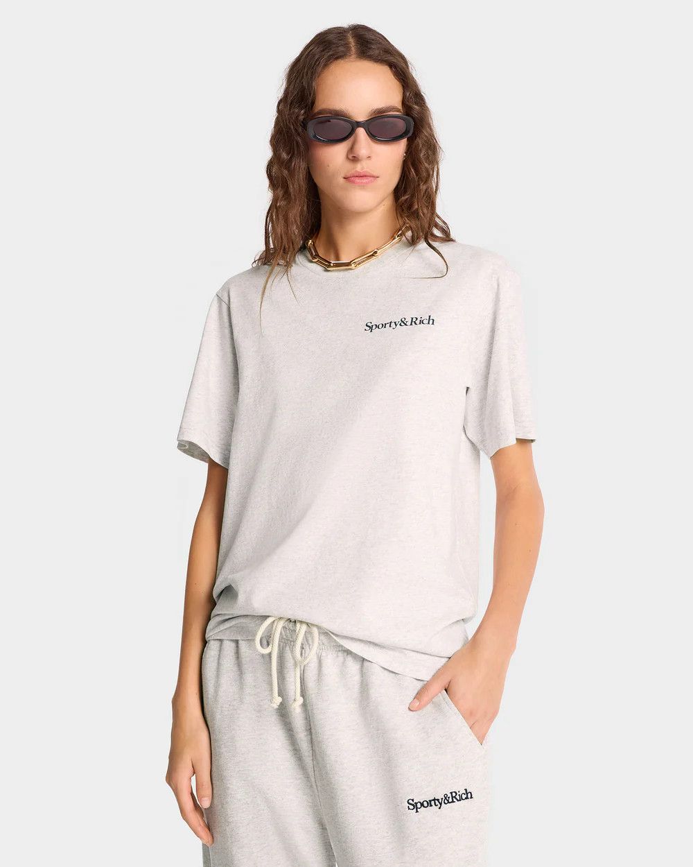 Sporty & Rich o1mle0525 Italic Logo Sweatpant in Heather Gray Size 32" / US 10 / IT 46 - 4 Thumbnail