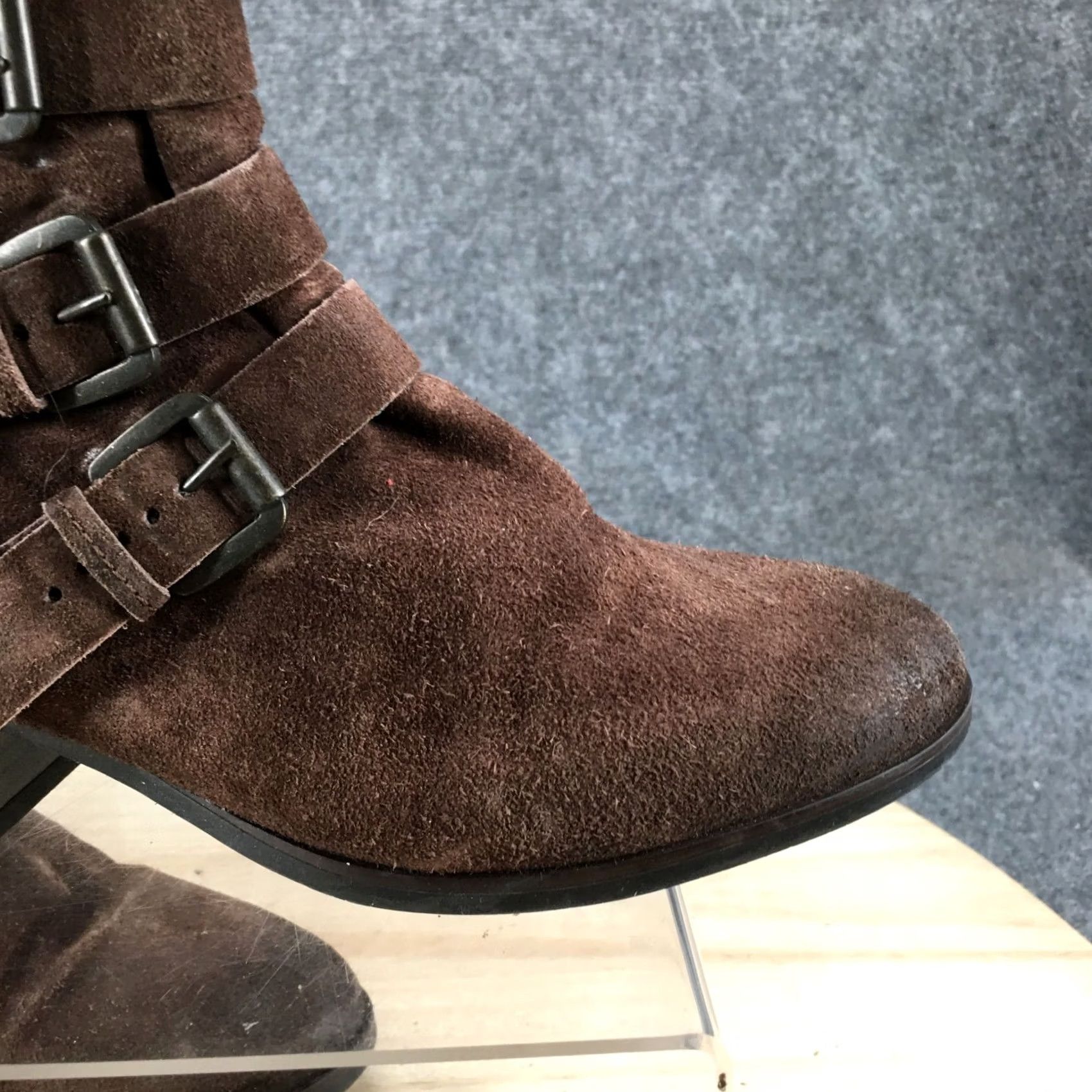 Clarks Clarks Boots Womens 8 Ankle Biker Buckles Distressed Leather Brown Size US 8 / IT 38 - 7 Thumbnail