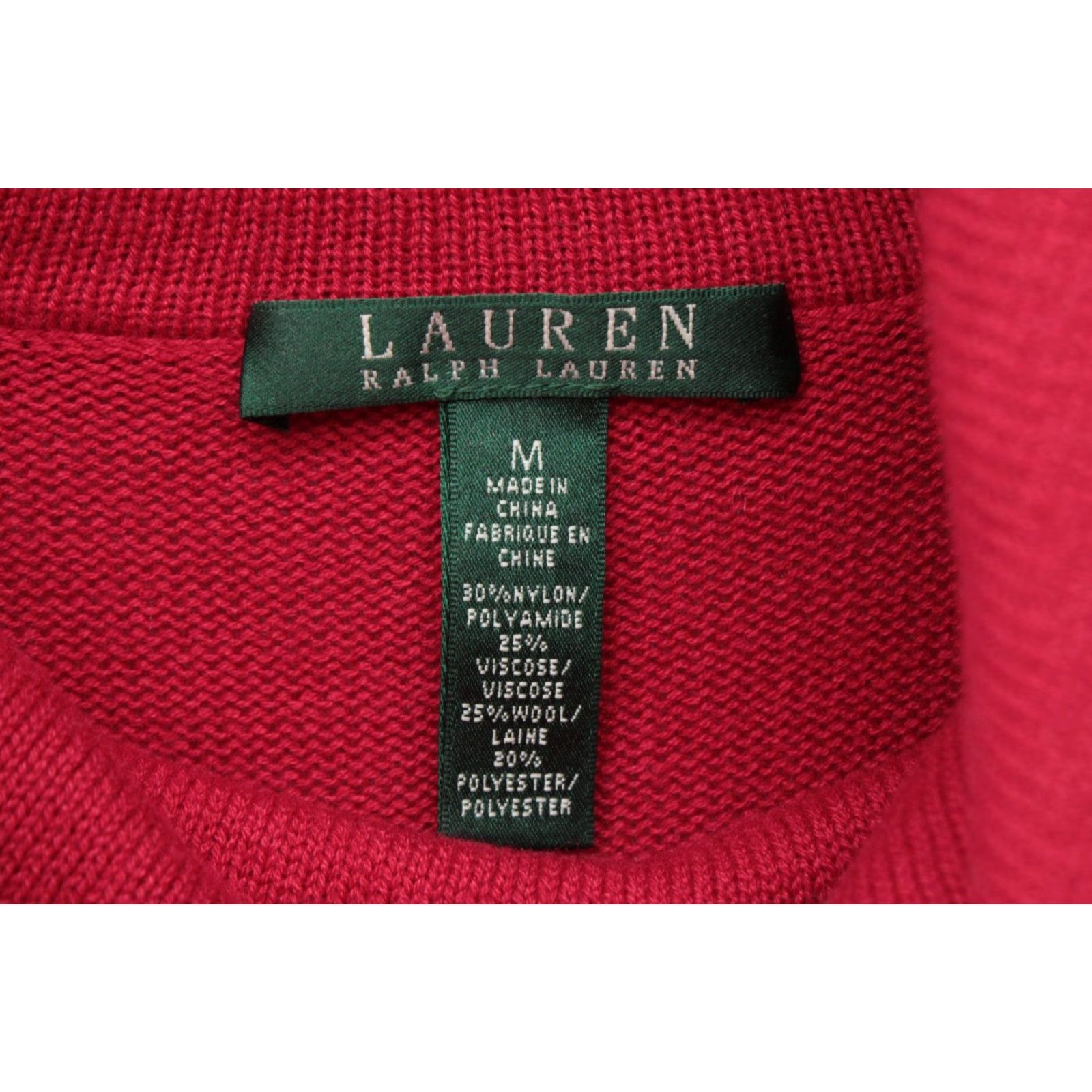 Ralph Lauren VINTAGE Lauren Ralph Lauren Cowl Neck Sweater Womens M Red Striped Wool Blend Cozy Size M / US 6-8 / IT 42-44 - 5 Thumbnail