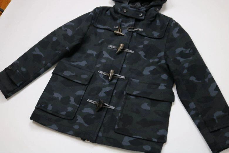 Bape Black Camouflage Hooded Toggle Coat Size US L / EU 52-54 / 3 - 3 Thumbnail