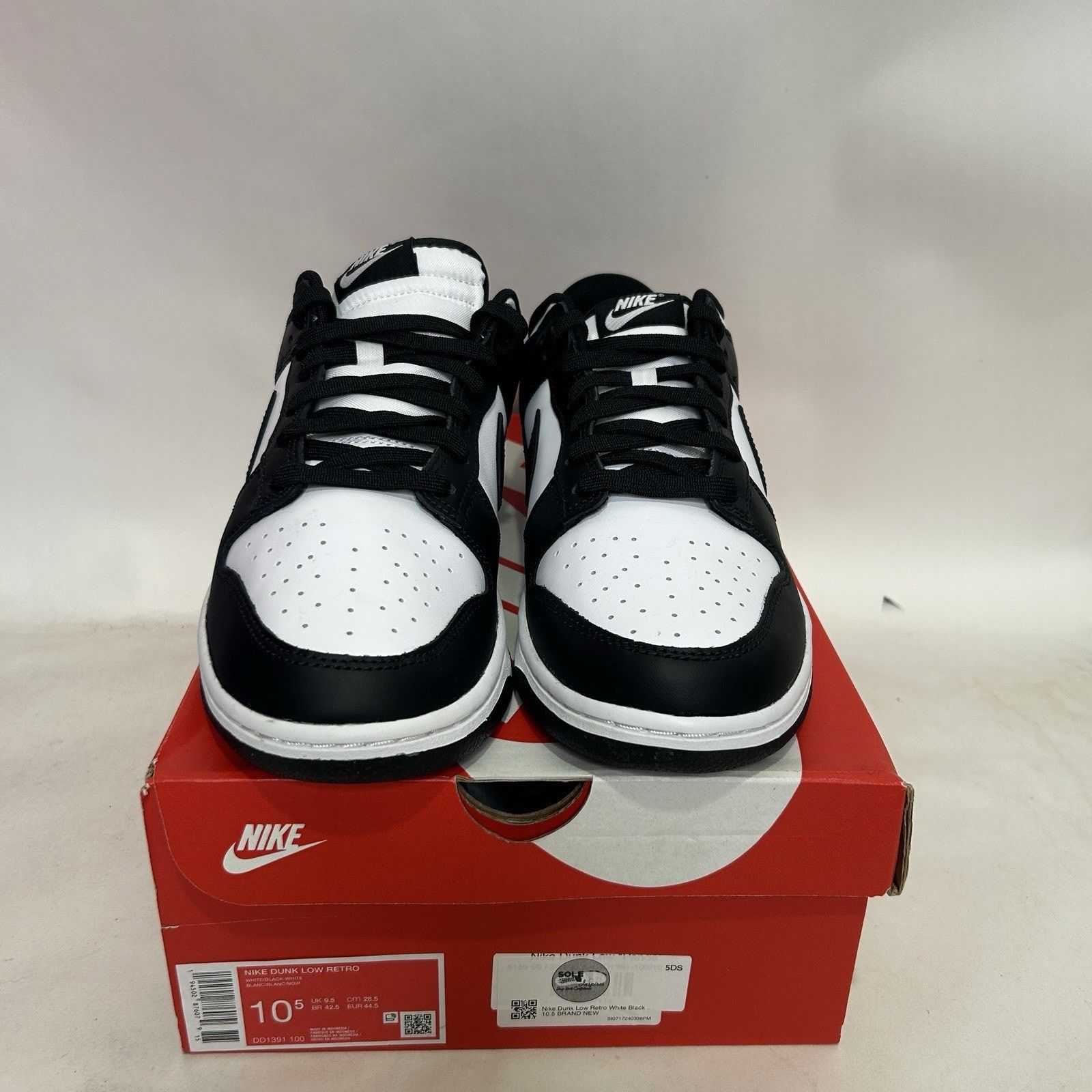 Nike Nike Dunk Low Retro “Black White/Panda” Size US 10.5 / EU 43-44 - 2 Thumbnail