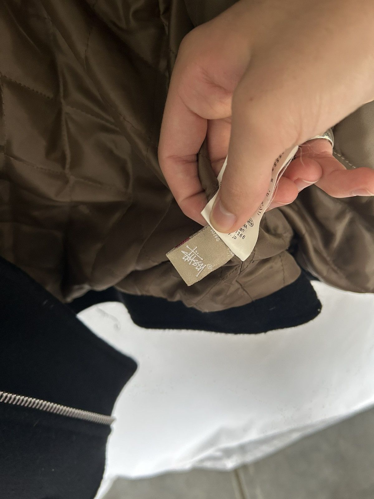 Stussy STUSSY X SCHOTT PERFECTO WOOL STRIPED BLACK WHITE JACKET Size US L / EU 52-54 / 3 - 15 Thumbnail