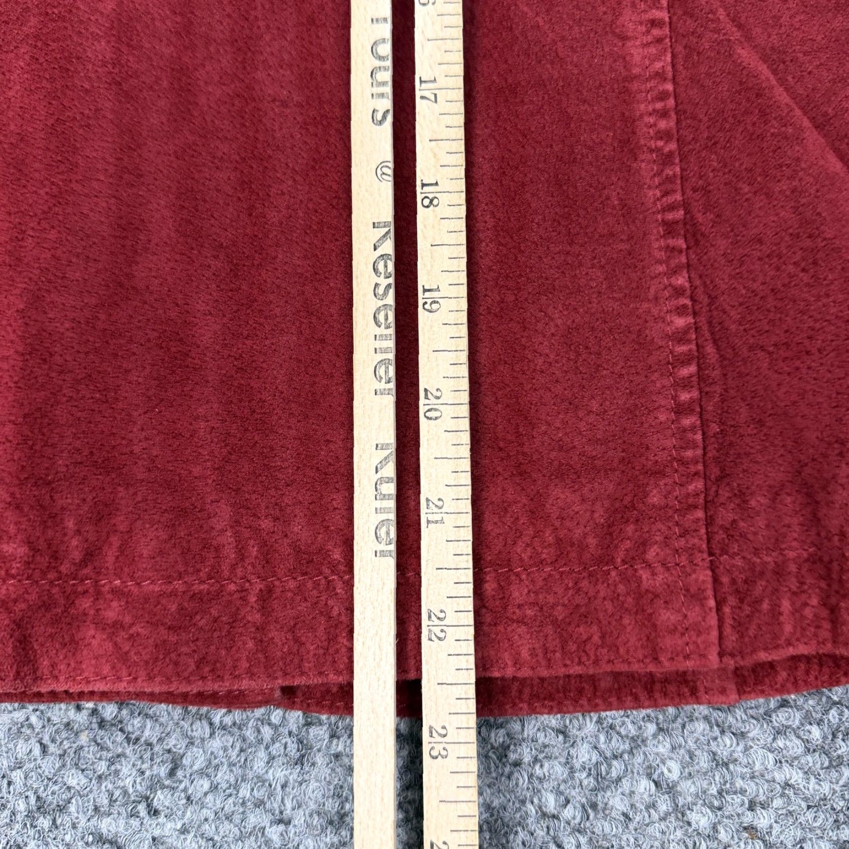Vintage A.M.I Leather Jacket Womens Petite Small Red Suede Knit Sleeve Button Front Size S / US 4 / IT 40 - 6 Thumbnail
