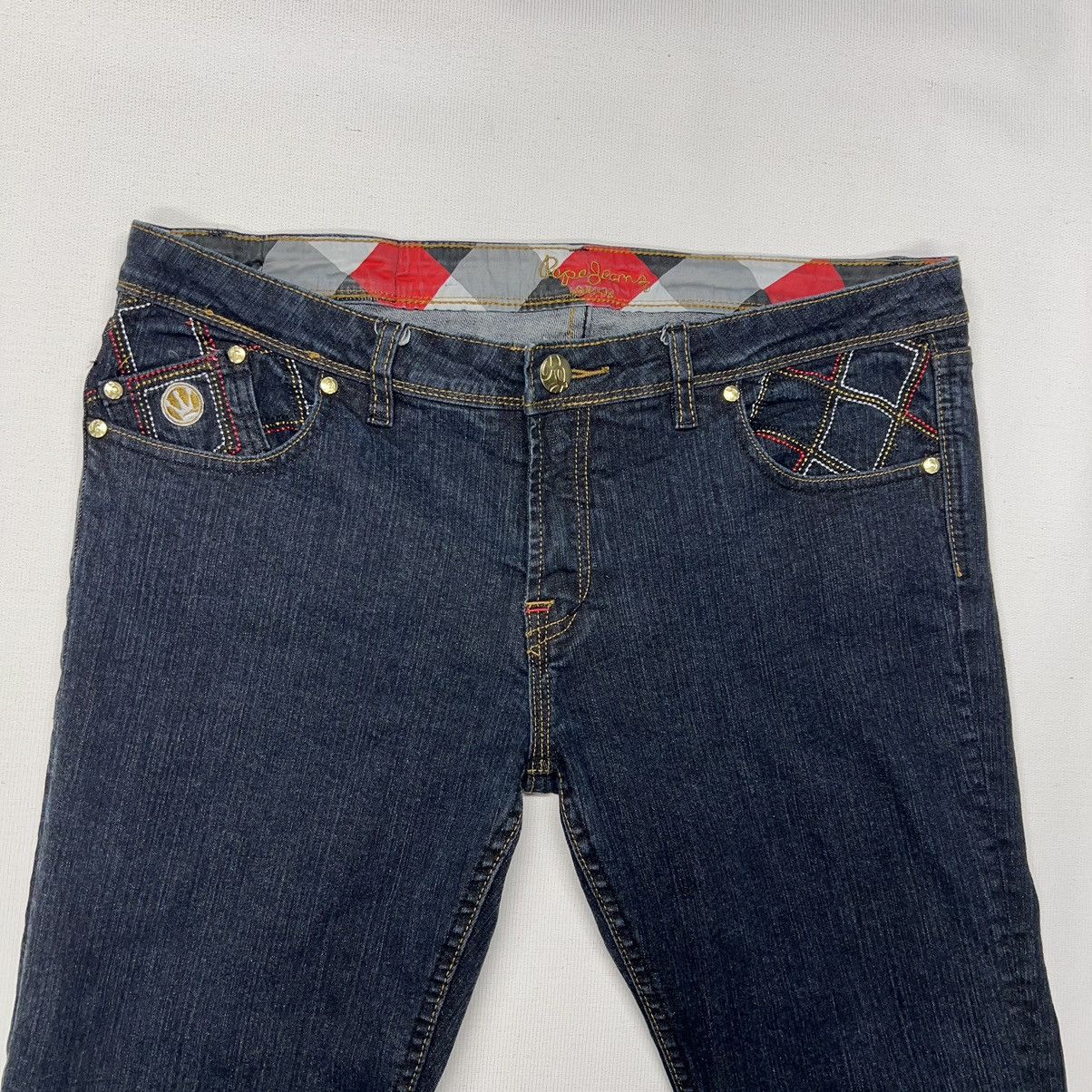 Pepe Jeans × Vintage VTG Pepe Jeans Blue Flared Bootcut London Pocket Patch Y2K Size 34" / US 12 / IT 48 - 5 Thumbnail