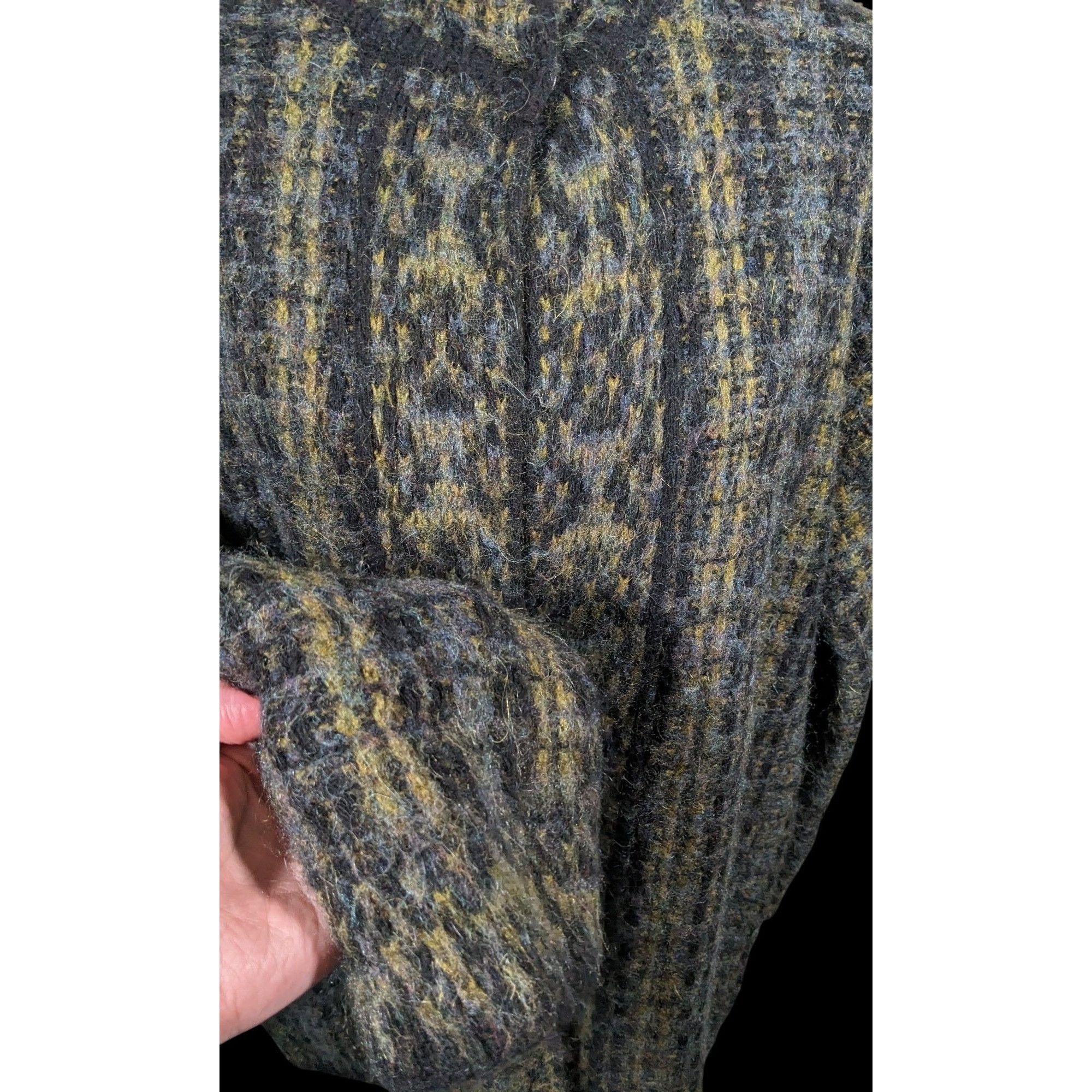 Other Vintage Lineamaglia Italian Alpaca Mohair Earth Tone Cardiga Size L / US 10 / IT 46 - 5 Thumbnail