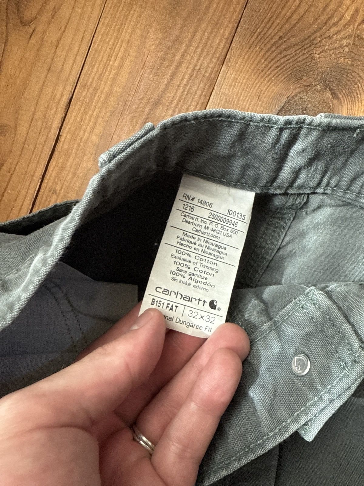 Carhartt × Vintage Vintage 90s Carhartt Grey Carpenter Pants Size US 31 - 3 Thumbnail