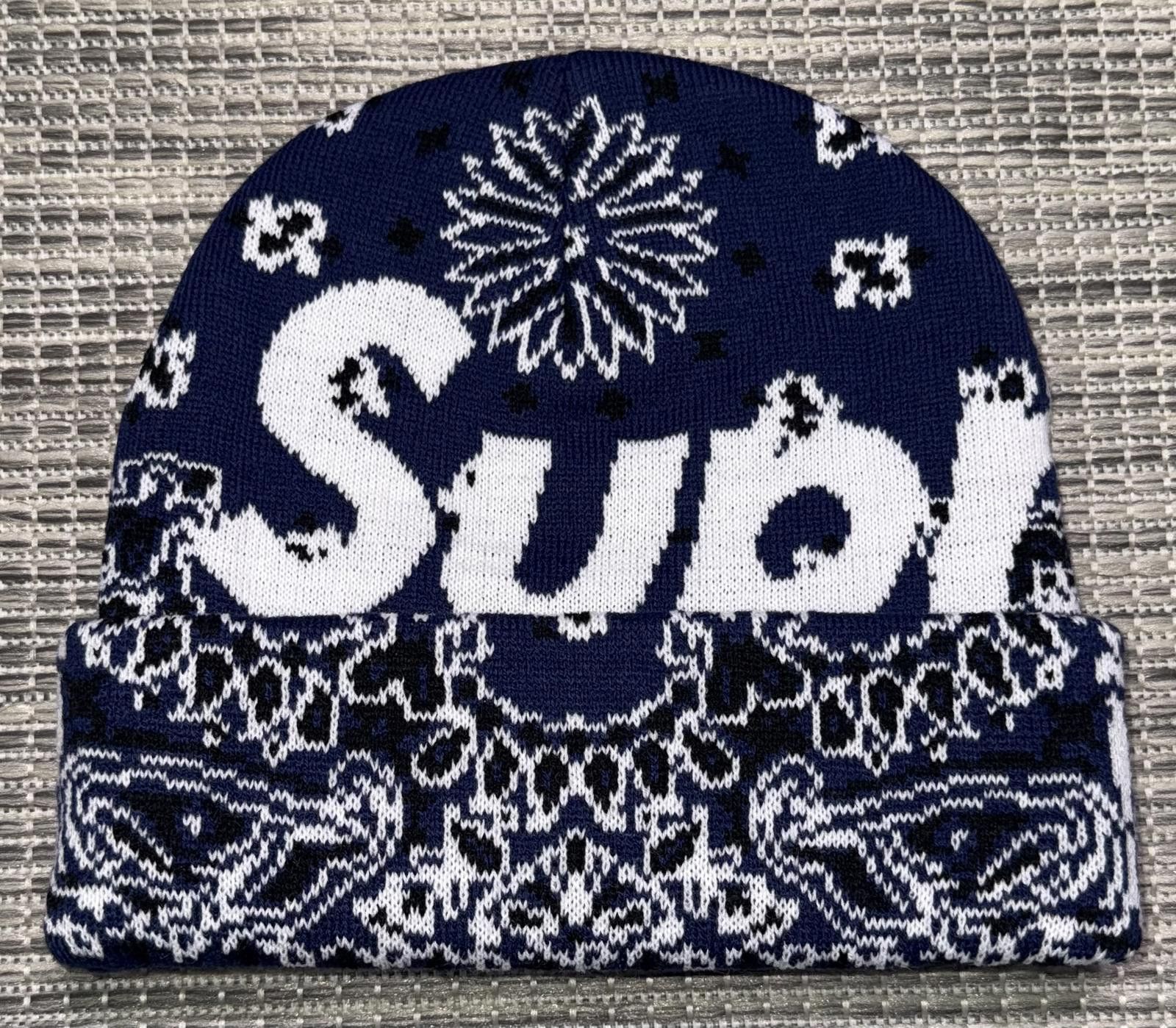 Supreme Supreme Blue Bandana Big Logo Beanie Size ONE SIZE - 1 Thumbnail