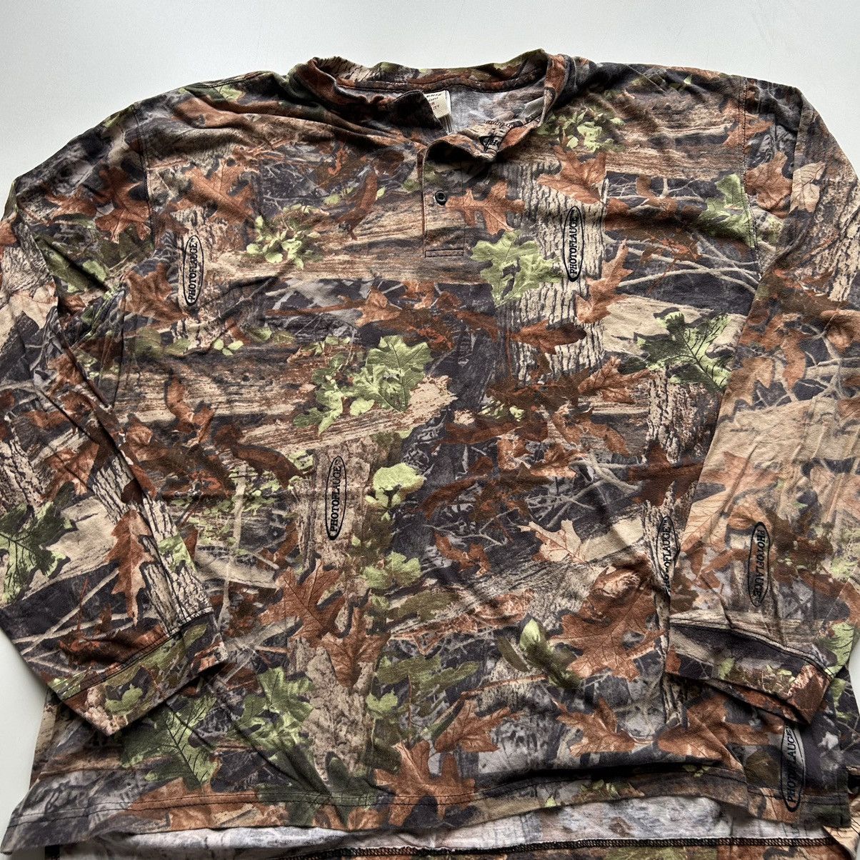 Vintage Vintage 2000s Tree Camo Henley Long Sleeve Shirt 2XL Rare Size US XXL / EU 58 / 5 - 2 Thumbnail