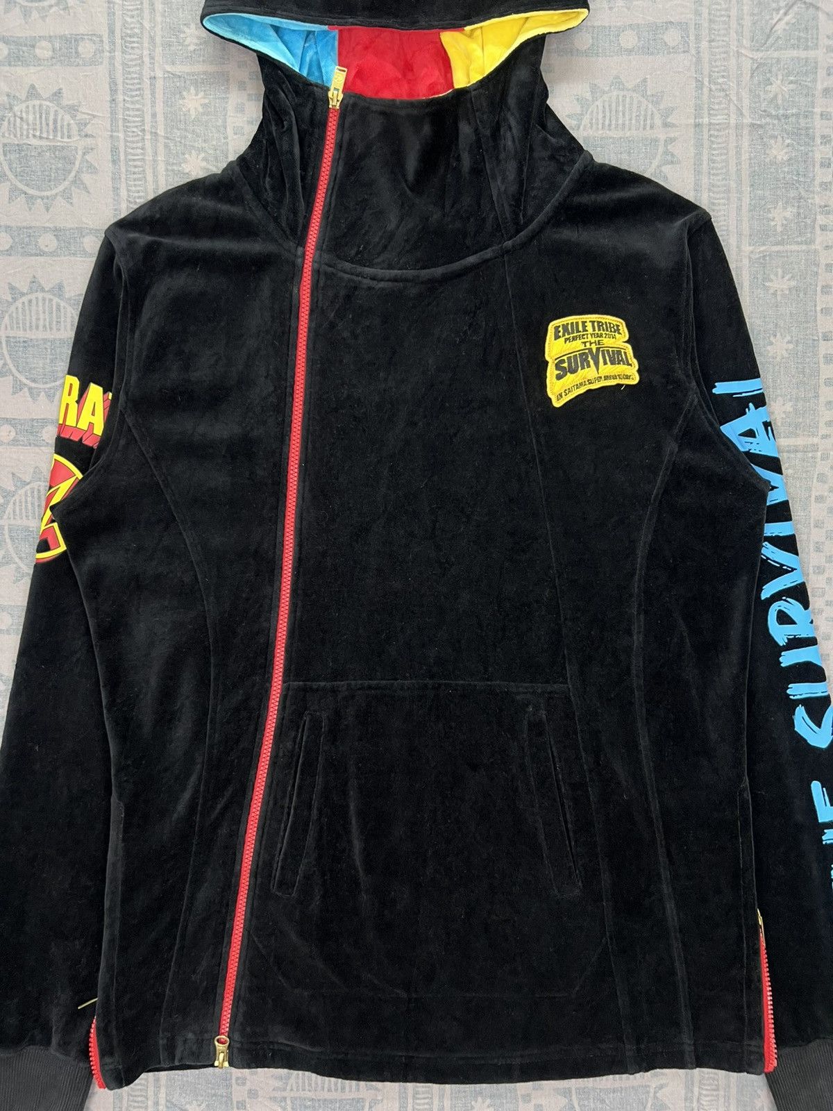 Japanese Brand 24Karats Velvet Asymmetrical Zip Ups Hoodie Size US L / EU 52-54 / 3 - 4 Thumbnail