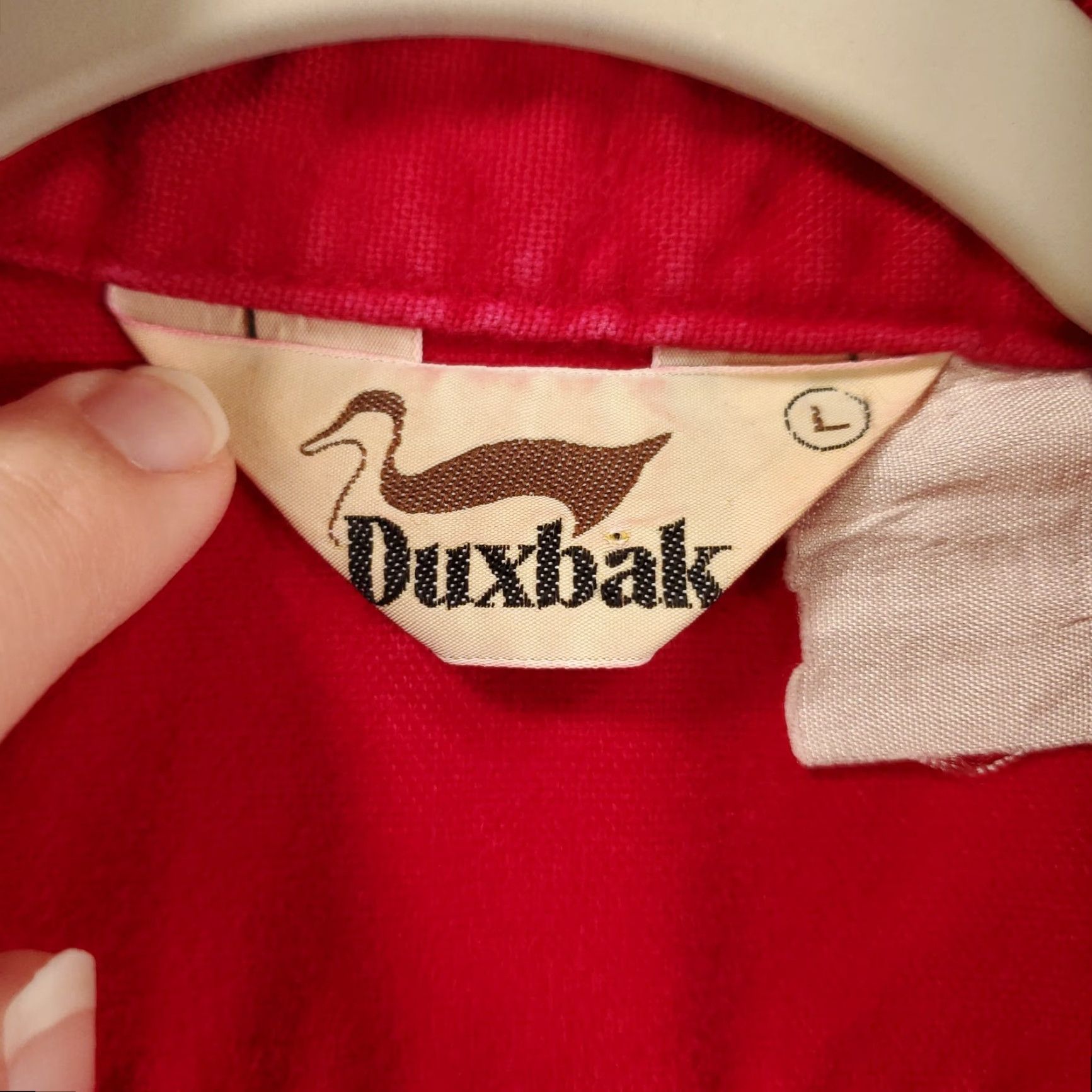 Denime VINTAGE Duxbak Shirt Mens Large Red Denim Button Up Long Sleeve Button Pockets Size US L / EU 52-54 / 3 - 7 Thumbnail