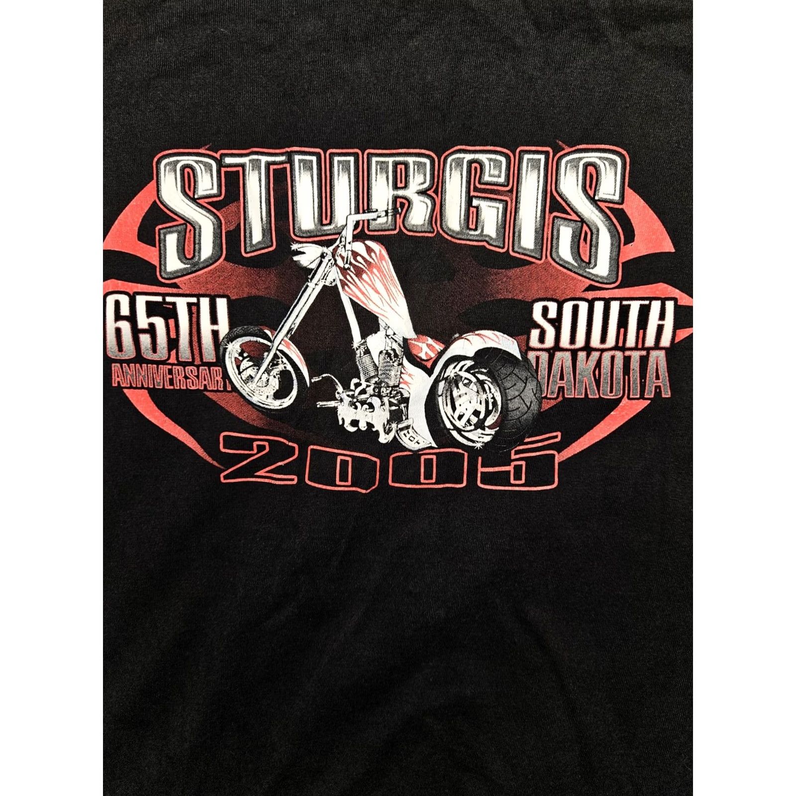 Vintage VINTAGE Sturgis 2005 T-Shirt Men's XL Black Short Sleeve 65th Anniversary Graphic Print Logo Crew Neck Biker Motorcycle Size US XL / EU 56 / 4 - 4 Thumbnail