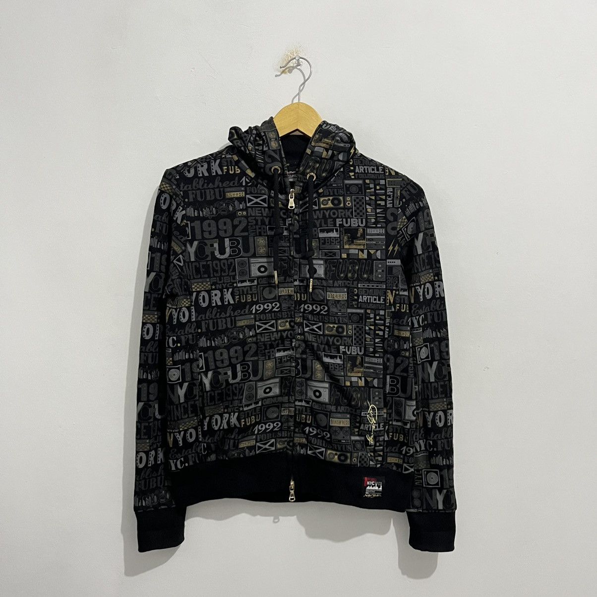 Fubu × Vintage FUBU Full-Zip Hoodie - All Over Print NYC 1992 Size US S / EU 44-46 / 1 - 5 Thumbnail