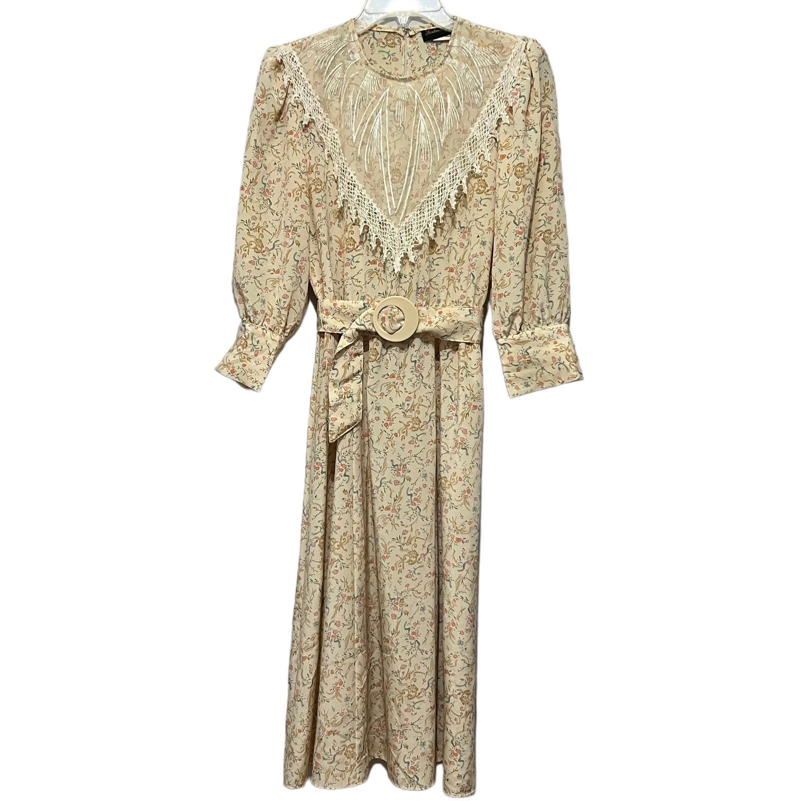 Vintage Vintage 80’s Lace Collar Floral Print Dress Cottagecore 3/4 Size S / US 4 / IT 40 - 6 Thumbnail