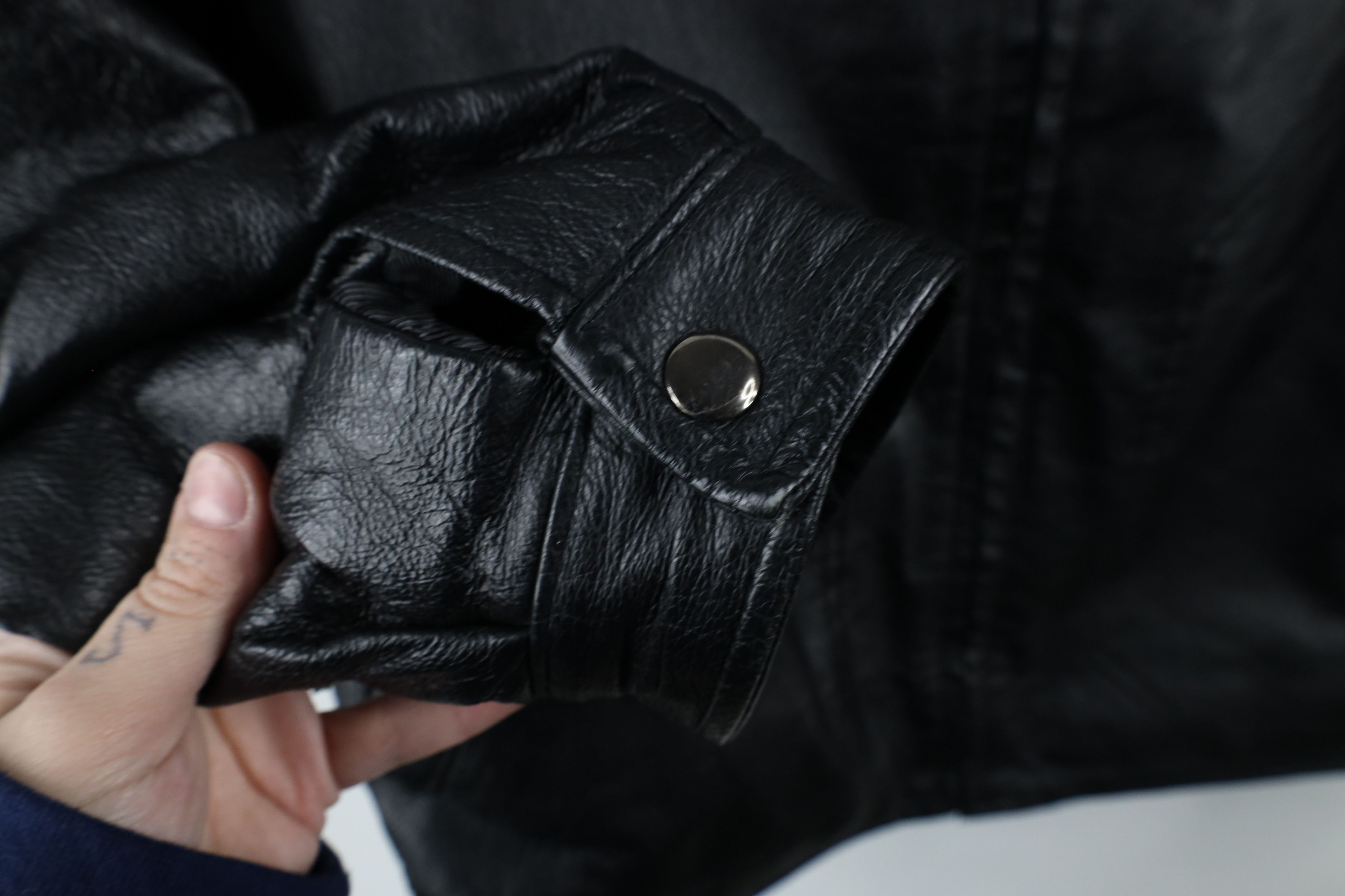 Vintage Vintage 90s Streetwear Leather Buckle Back Full Zip Jacket Size US L / EU 52-54 / 3 - 5 Thumbnail