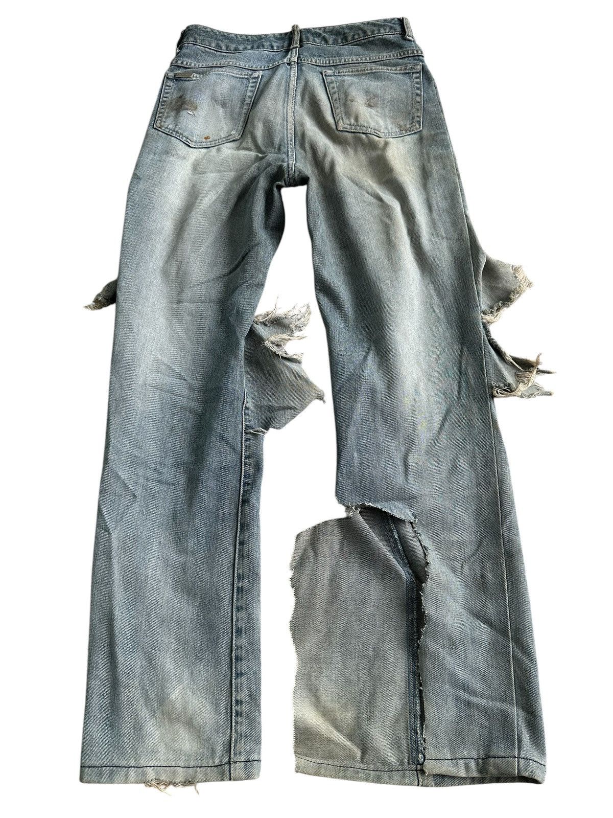 Drain Gang SICK DISTRESSED JEANS CRAZY WASHED HOMELESS PUNK STYLE Size US 30 / EU 46 - 7 Thumbnail